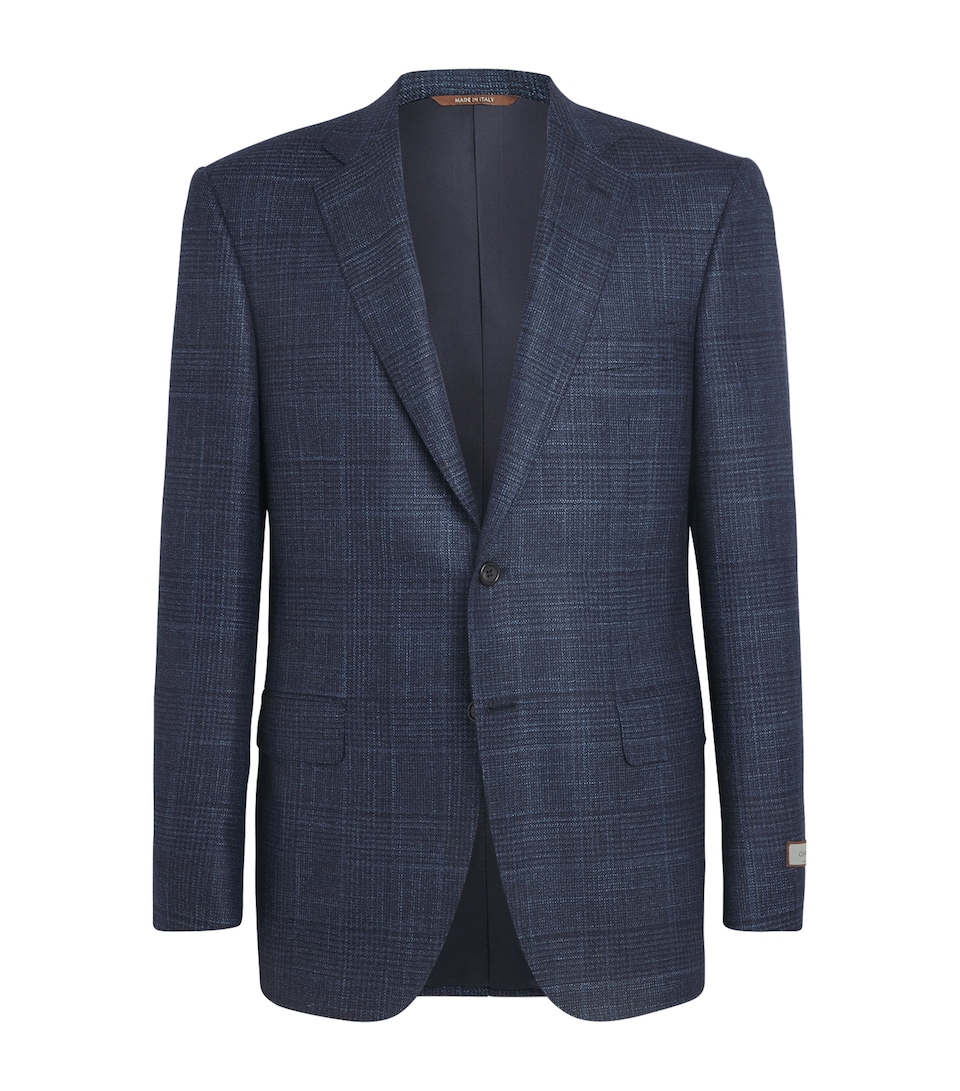 Canali Mens Wool-Cashmere-Silk Blazer Navy