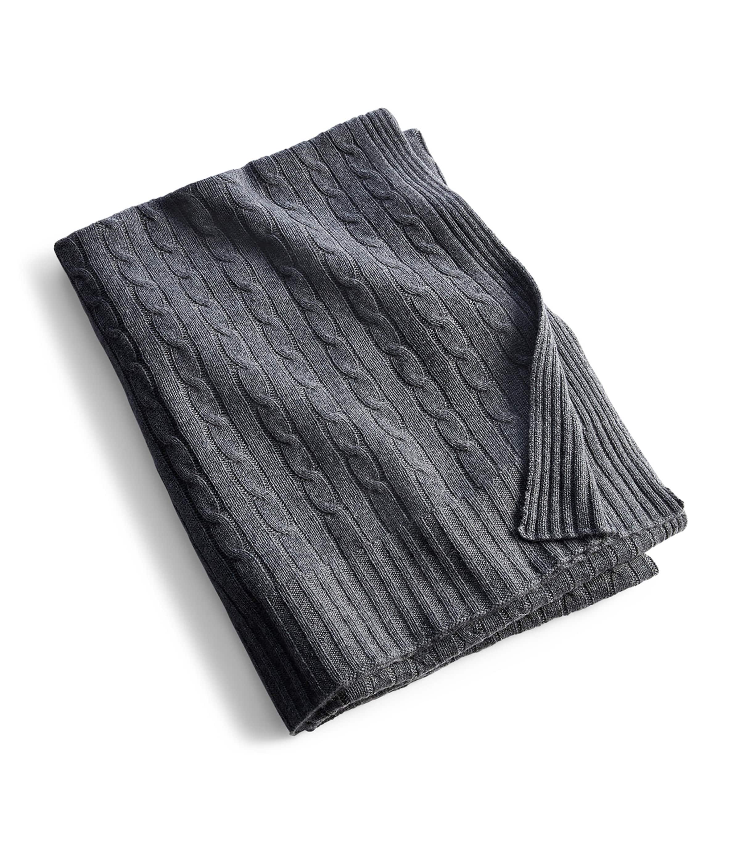 Cashmere Cable-Knit Throw (60cm x 60cm)