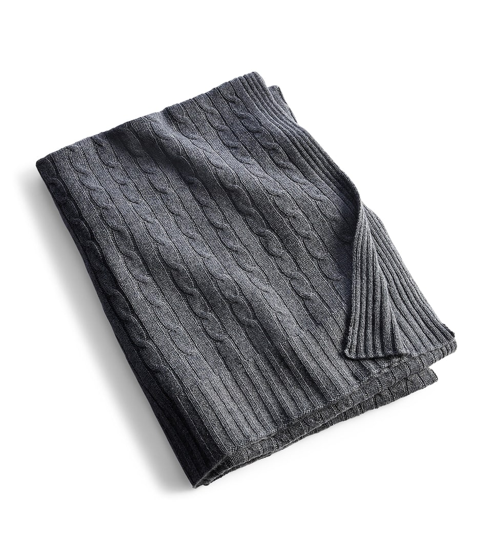 Cashmere Cable-Knit Throw (60cm x 60cm)