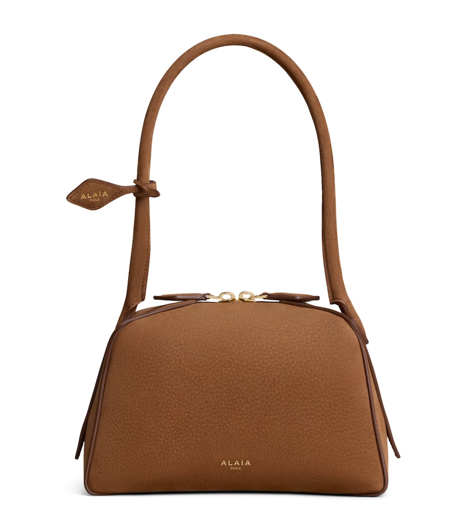 Alaïa Small Leather Le Bouledogue Shoulder Bag Brown