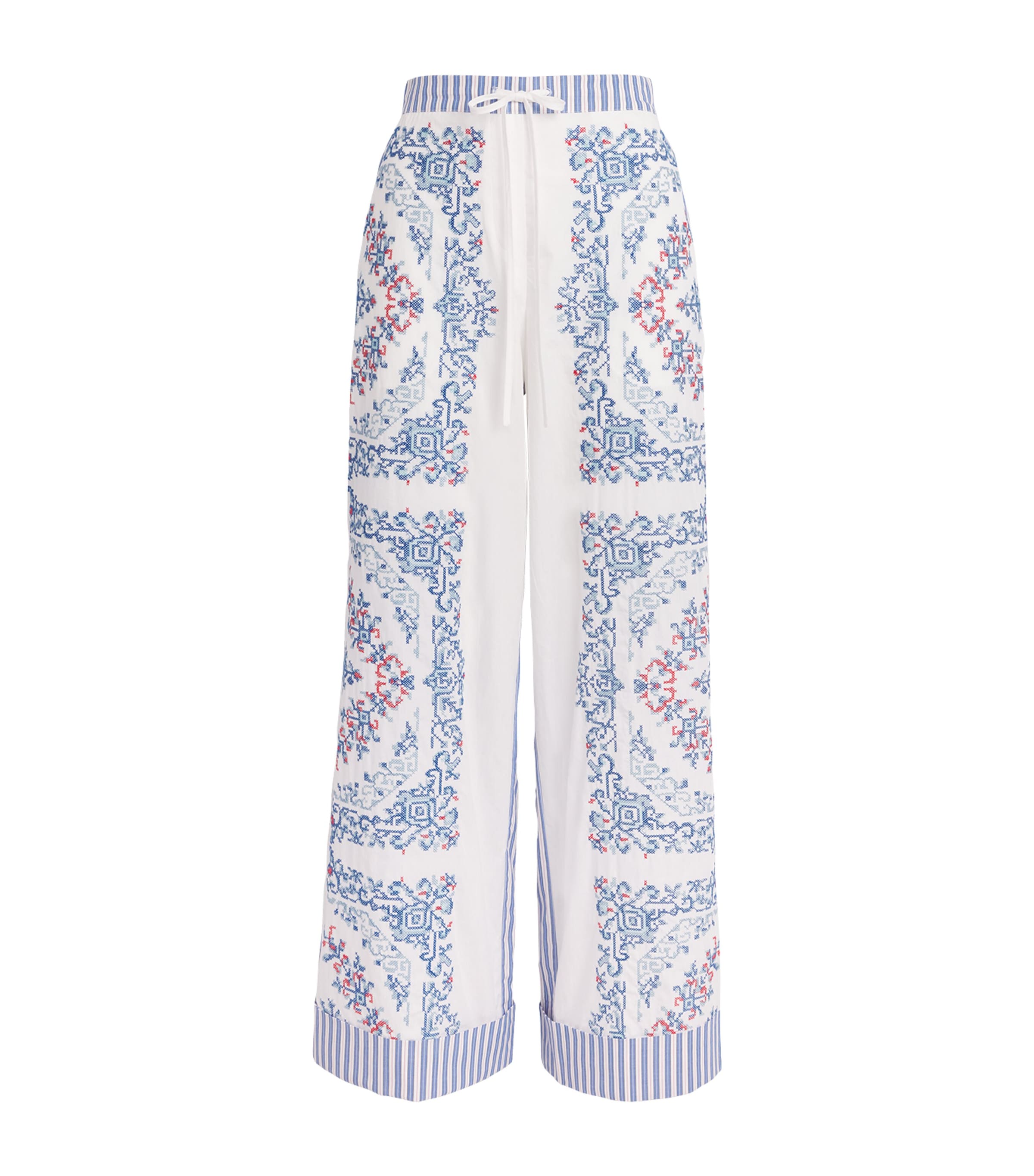 Claudie Pierlot Womens Cotton Embroidered Trousers Multicolored