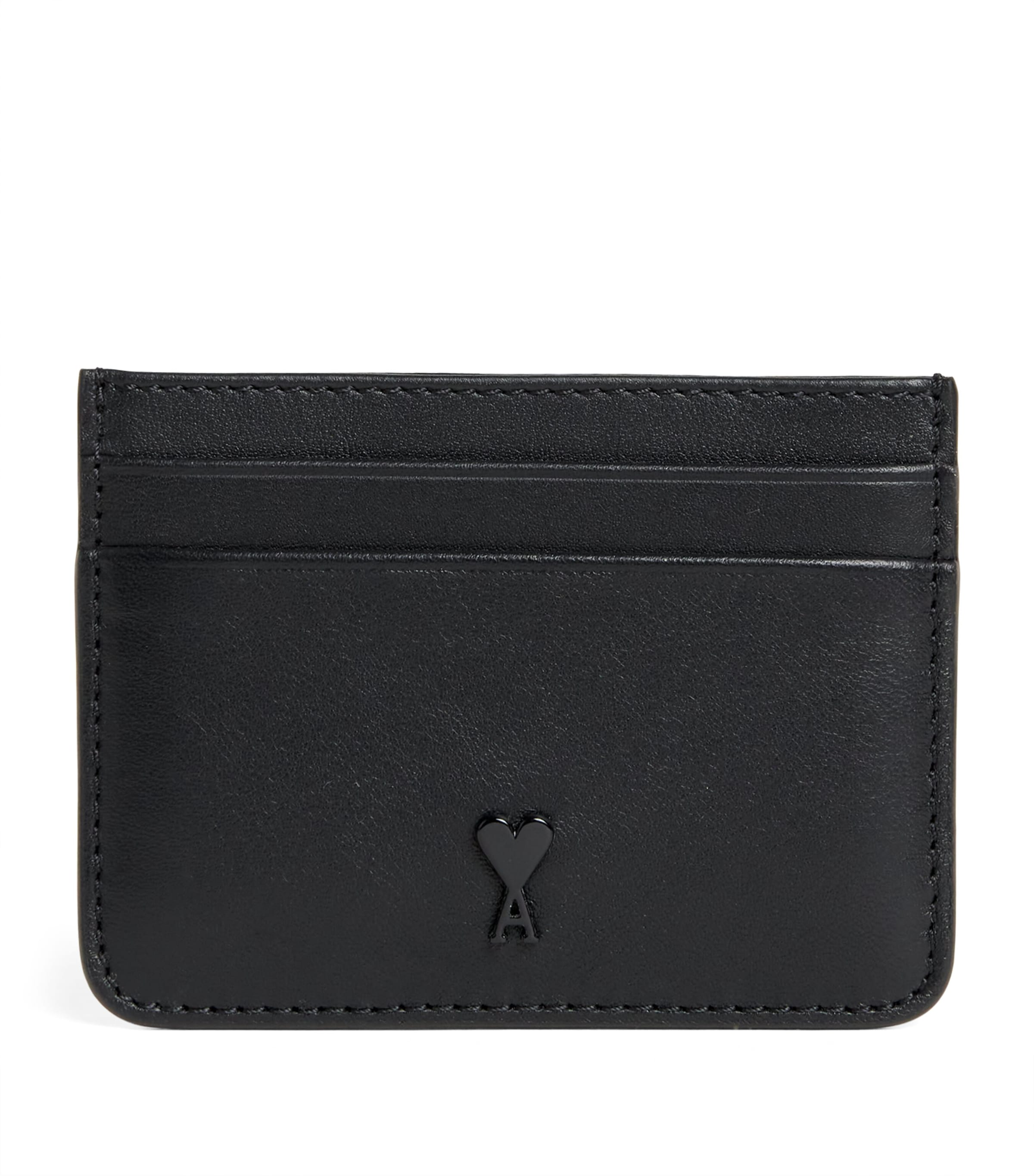 カードケース・名刺入れ Paris Paris Cardholder - AMI Paris - Leather - Bordeaux Black Ami De Coeur Zipped Card Holder | AMI PARIS