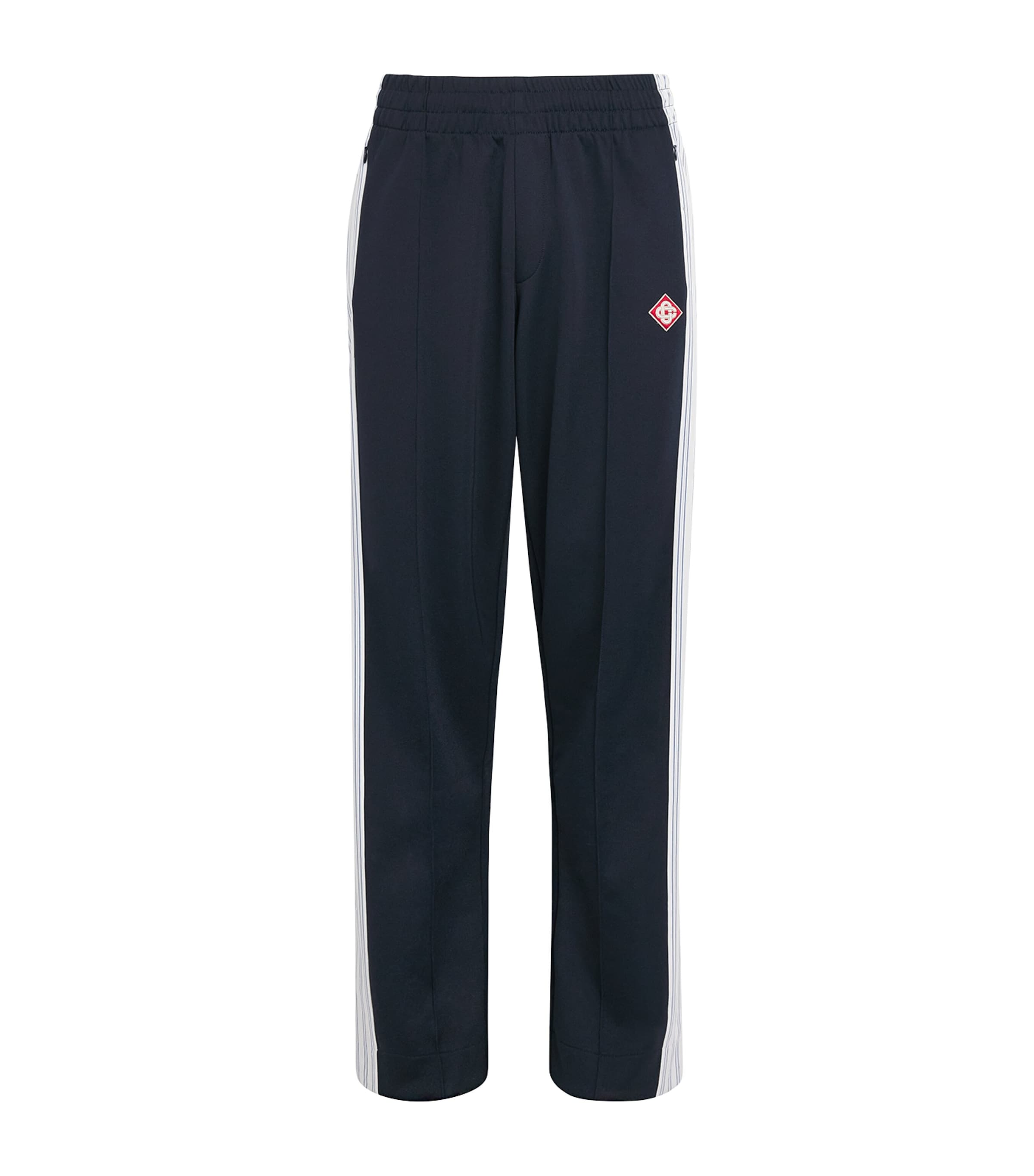 Casablanca Mens Cotton Pinstripe Panelled Track Trousers Navy / Stripes