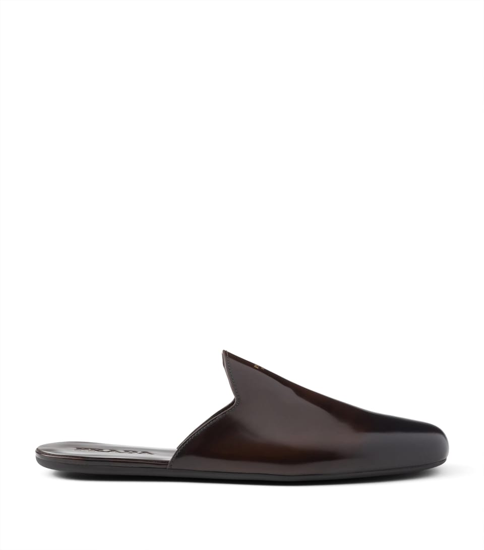 Prada Brushed Leather Mules