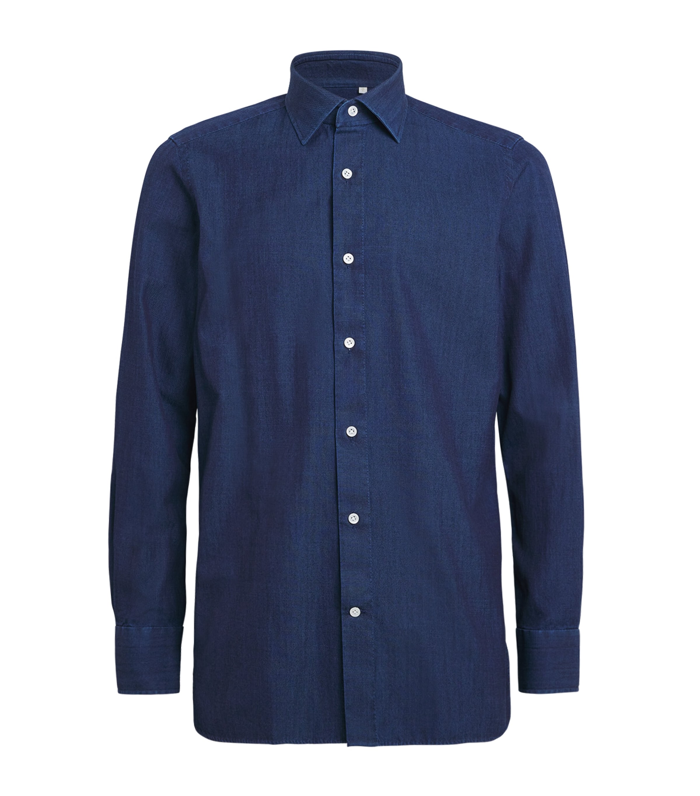 100HANDS Mens Denim Washed Shirt Dark Indigo