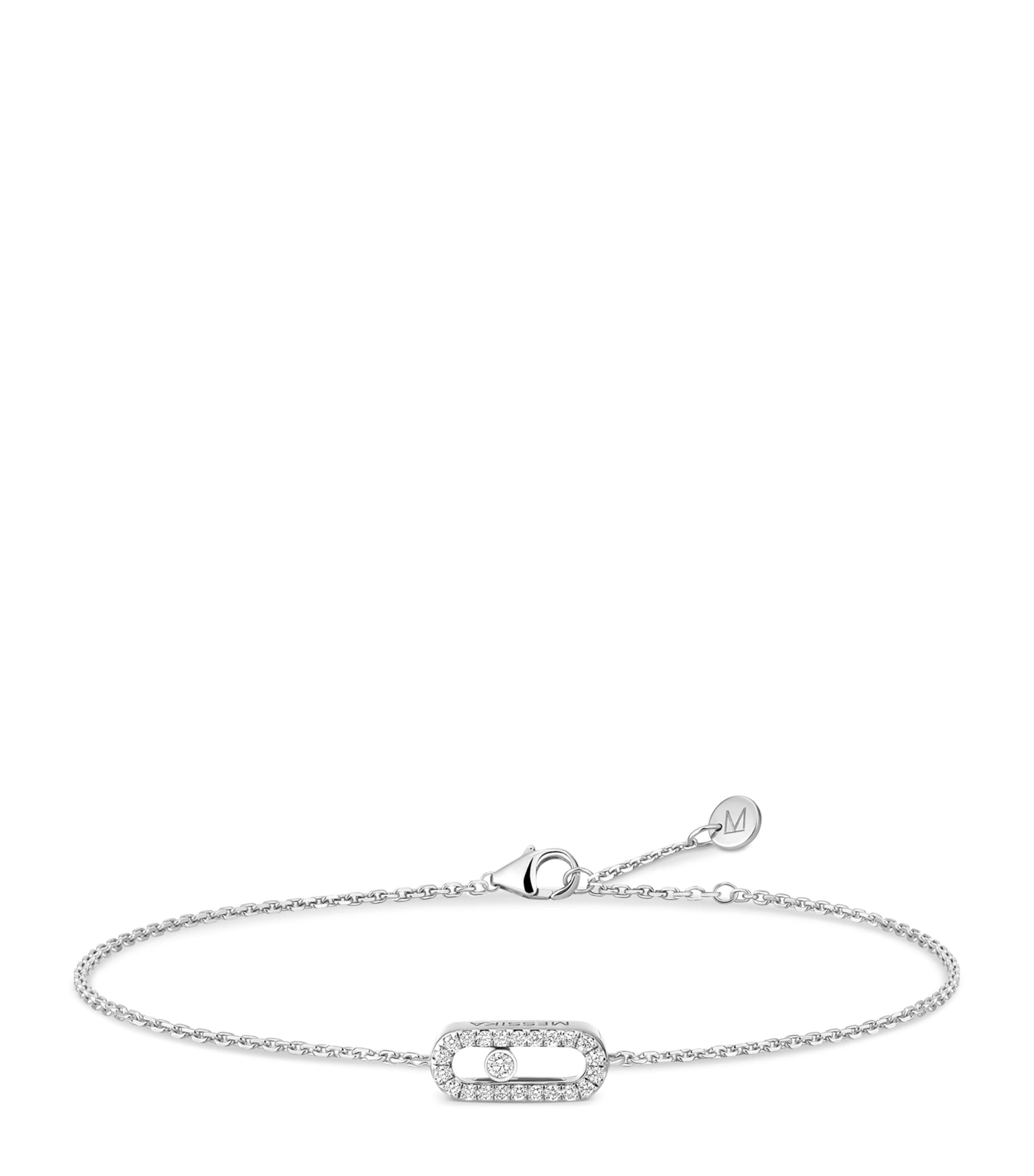 Messika Move Uno Mini White Gold and Diamond Chain Bracelet (0.07ct) White Gold