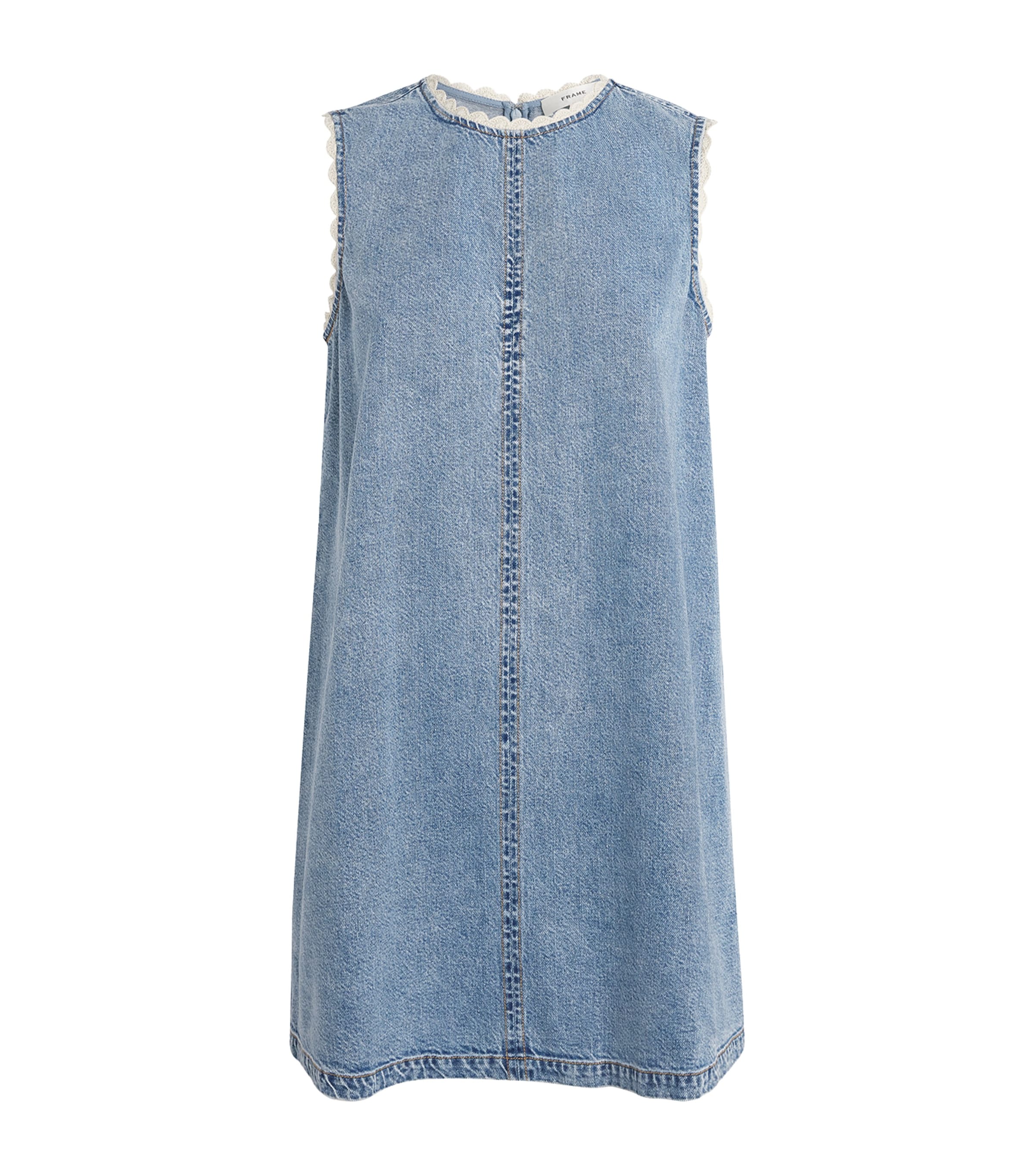 FRAME Womens Denim Crochet Tide Mini Dress Dawn