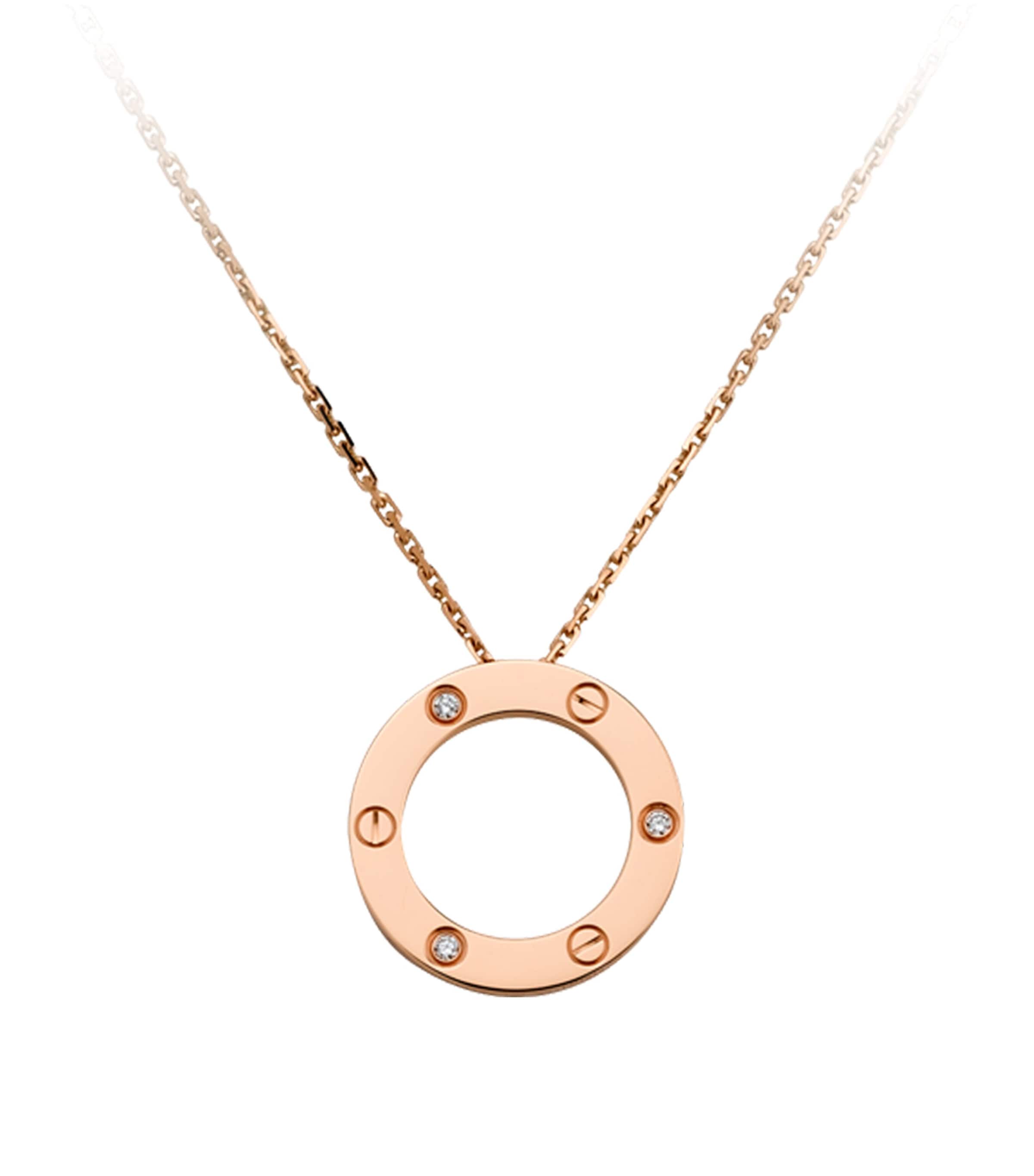 Cartier Rose Gold and Diamond LOVE Necklace Rose Gold