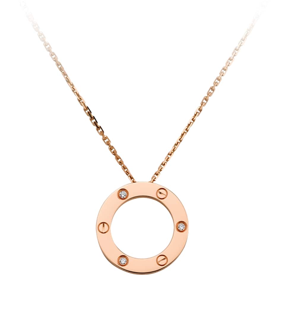 Cartier Rose Gold and Diamond LOVE Necklace Rose Gold