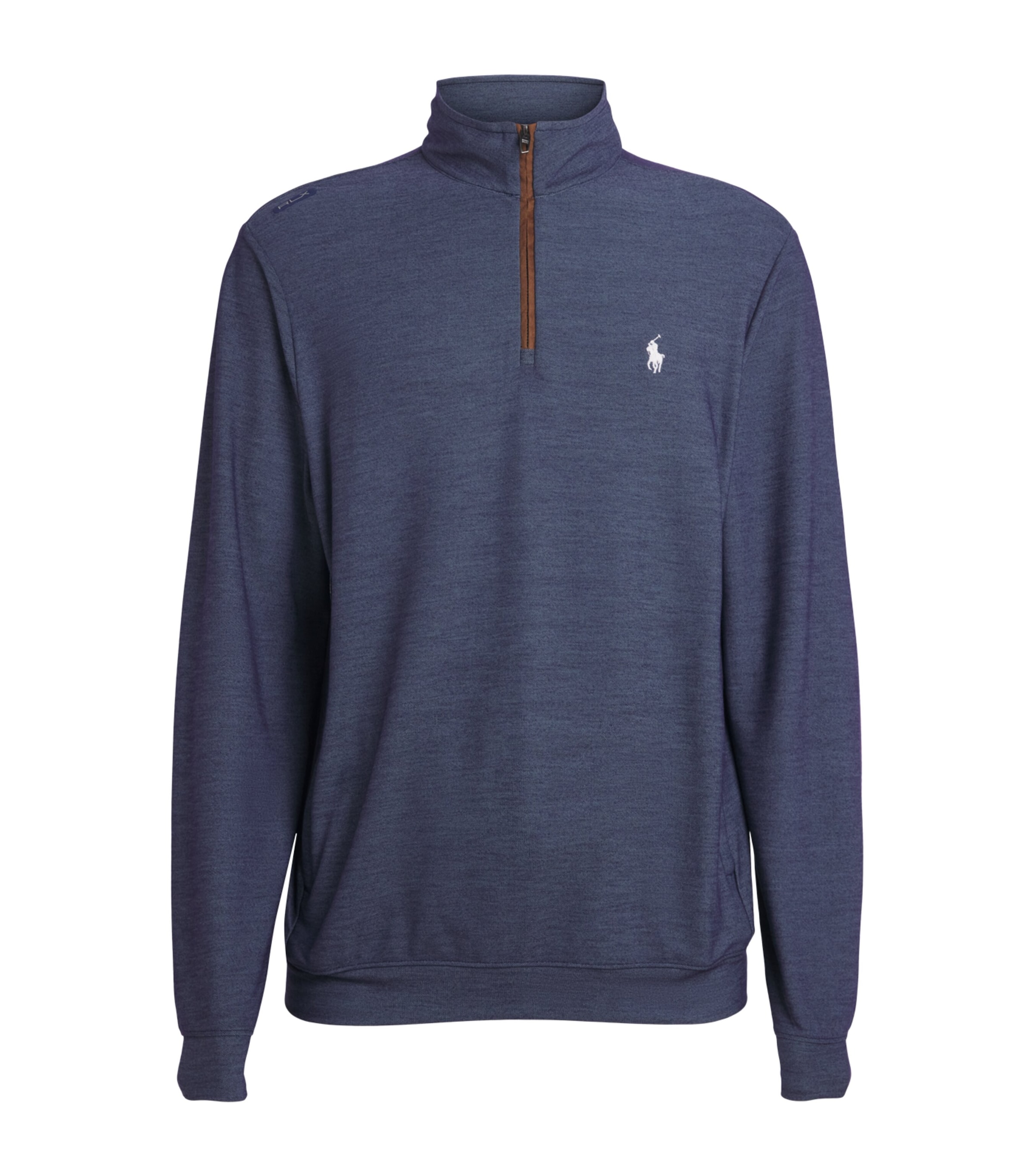 RLX Ralph Lauren Mens Mesh Polo Pony Quarter-Zip Sweatshirt Spring Navy Heather