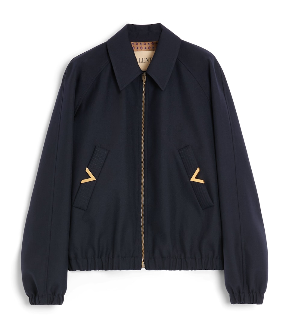 Wool-Blend VLogo Bomber Jacket