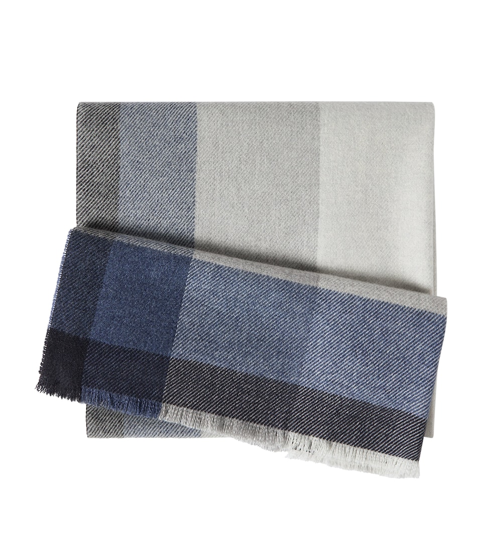 Brunello Cucinelli Wool-Cashmere Striped Scarf