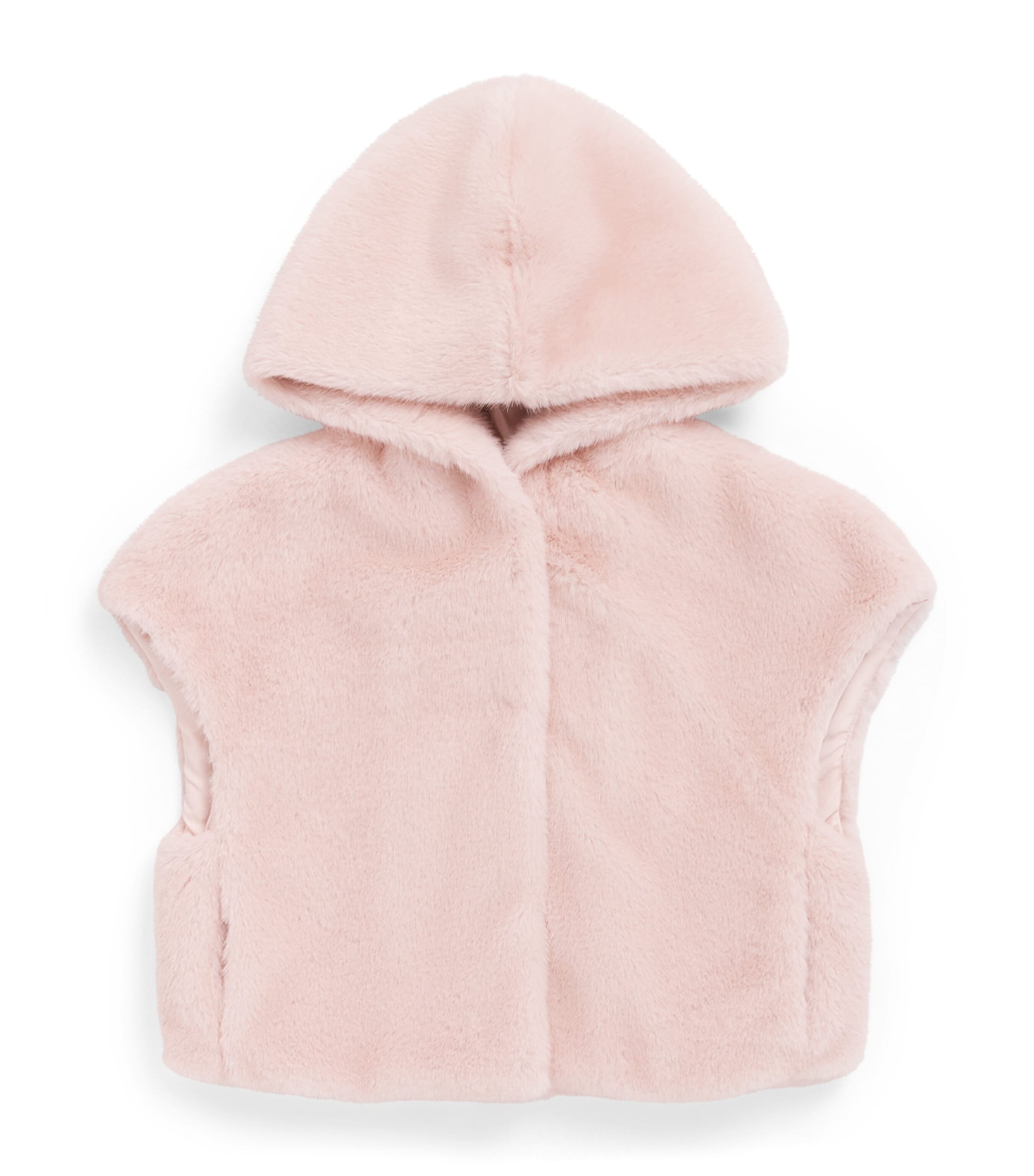 Monnalisa Faux Fur Hoodie (4-14 Years) Rosa Antico