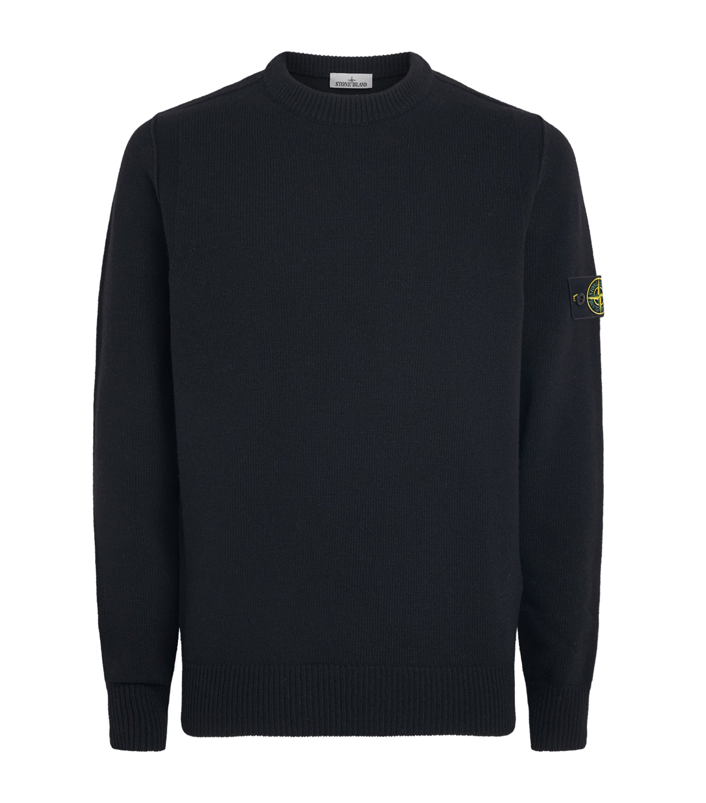 Stone Island Mens Virgin Wool-Blend Compass Sweater