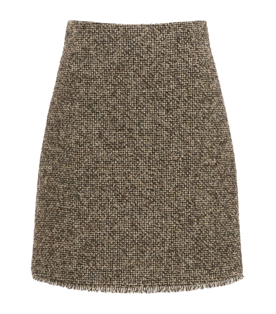 Weekend Max Mara Womens Virgin Wool-Blend Tweed Mini Skirt Brown