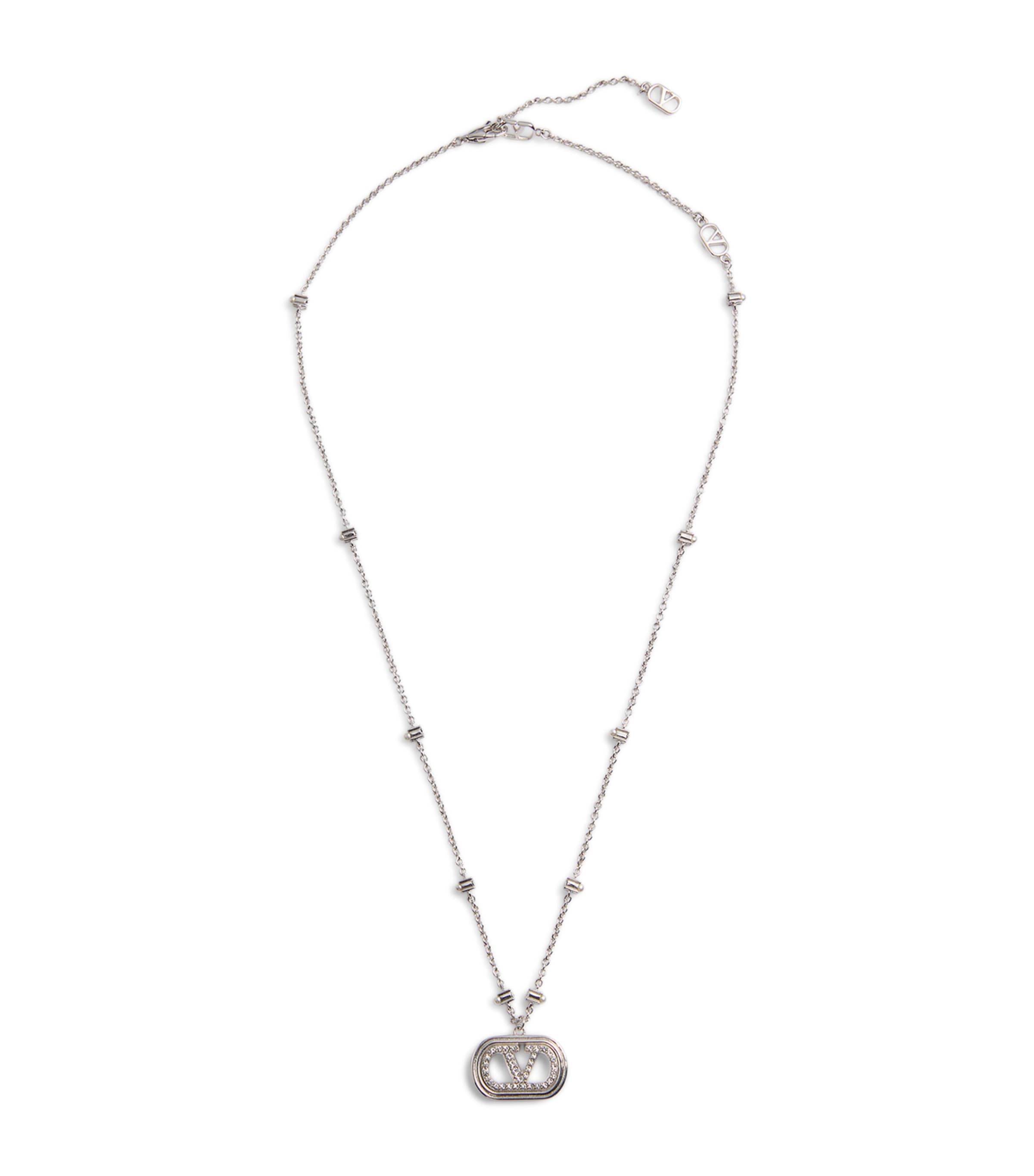 Ovalette VLogo Pendant Necklace