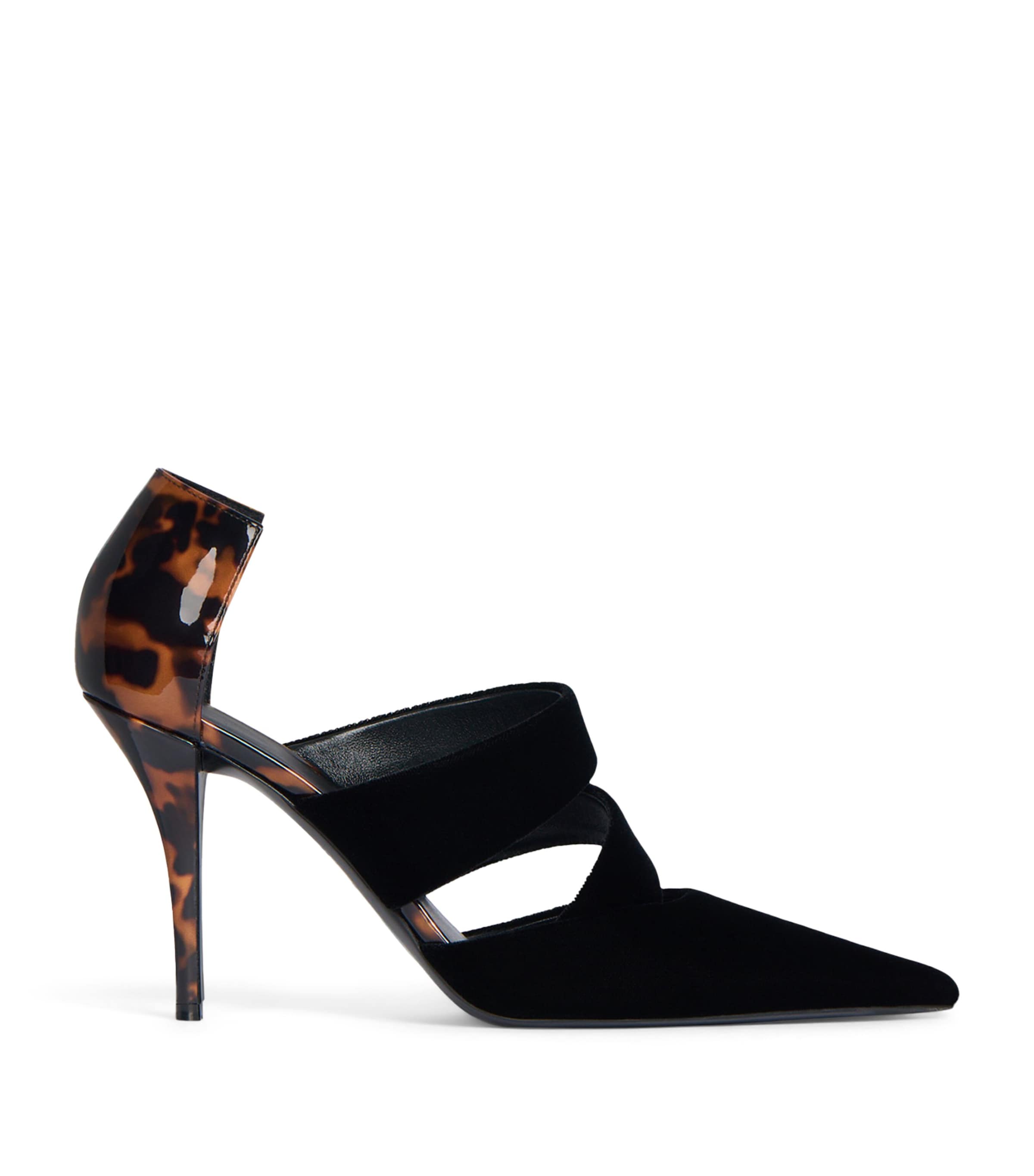 Balmain Leather and Velvet Pumps Eks Noir / Tartaruga