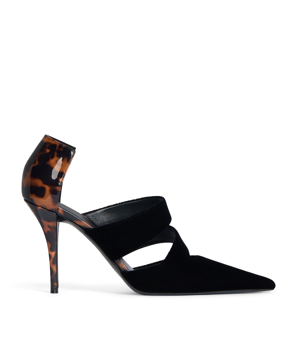 Balmain Leather and Velvet Pumps Eks Noir / Tartaruga