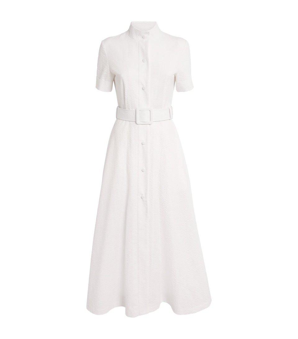 Seersucker Cotton Midi Dress