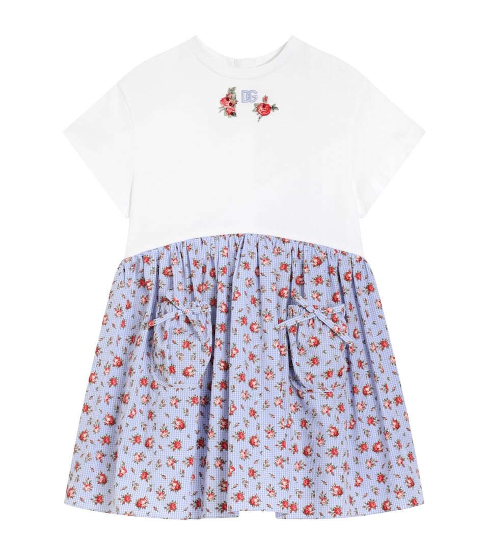 Dolce&Gabbana Kids Cotton Floral Dress (8-12+ Years) Combined Colou