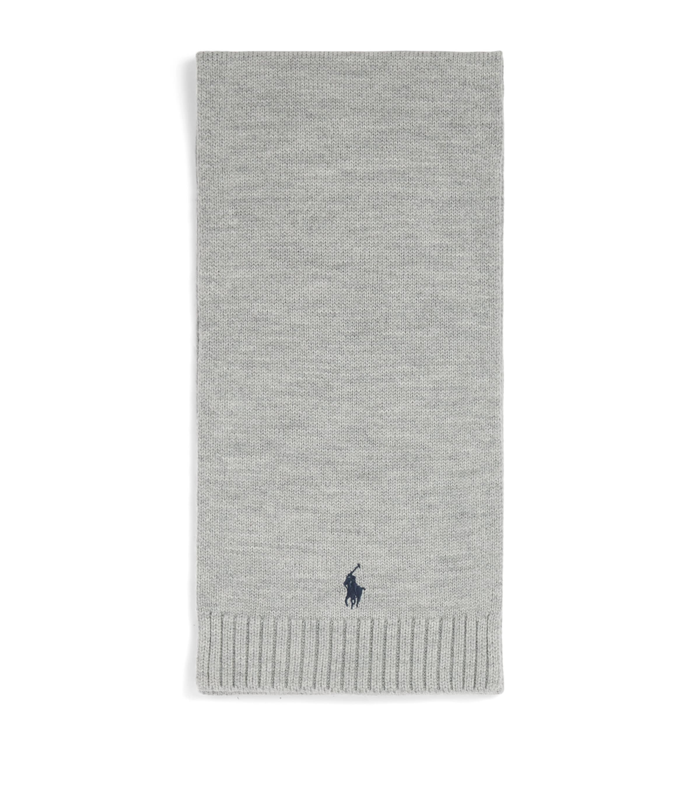 Ralph Lauren Kids Wool Polo Pony Scarf Golf Lght Gry Hther