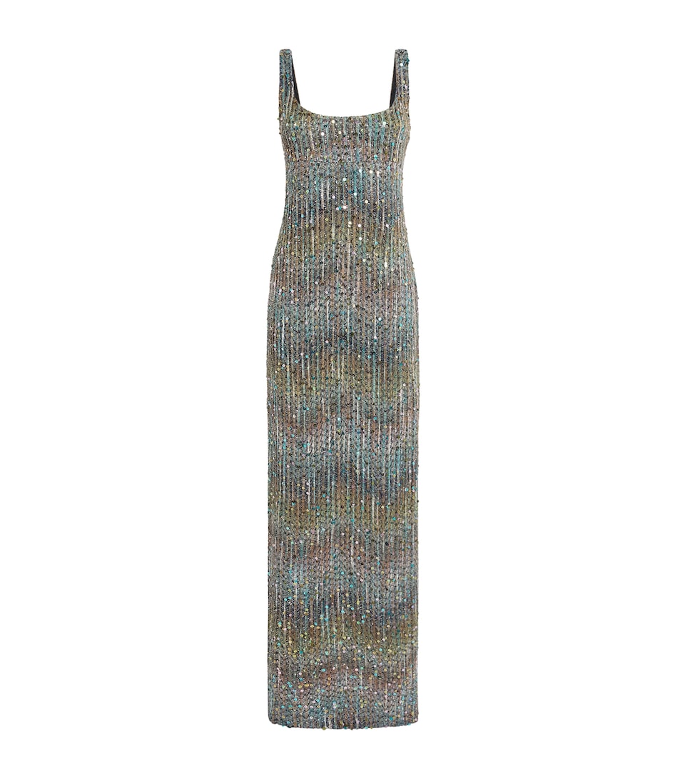 Missoni Womens Metallic Knit Maxi Dress Smsntmlt Brwn Bl Wht