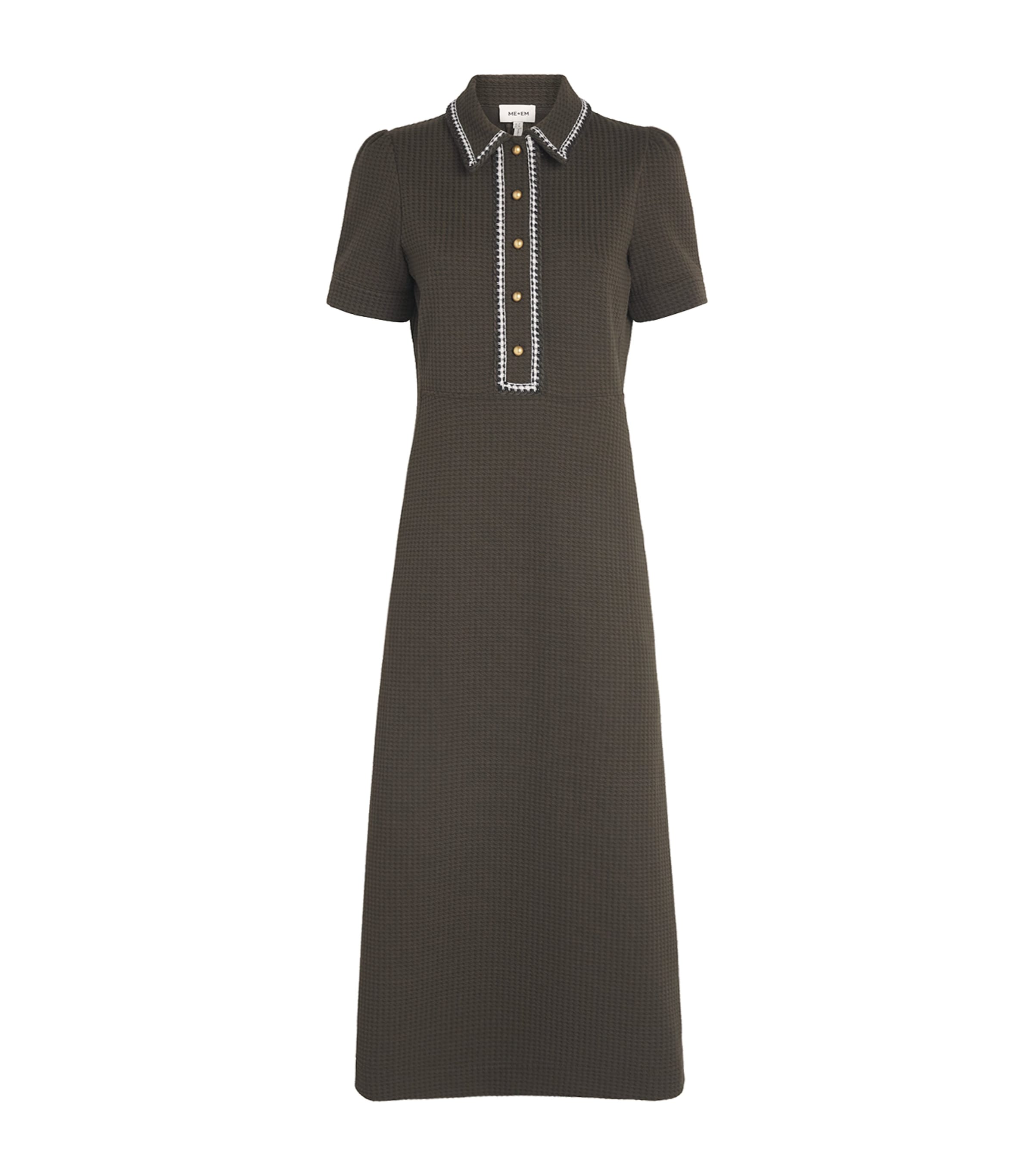ME+EM Womens Fit-and-Flare Midi Dress Rich Olive Green