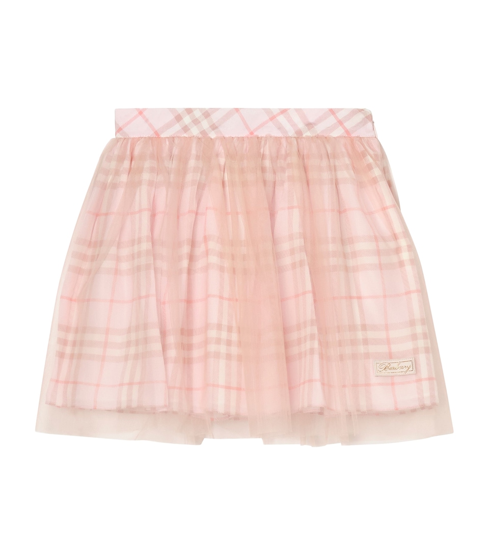 Burberry Kids Silk Check Skirt (4-12 Years) Quartz Rose Ip Check