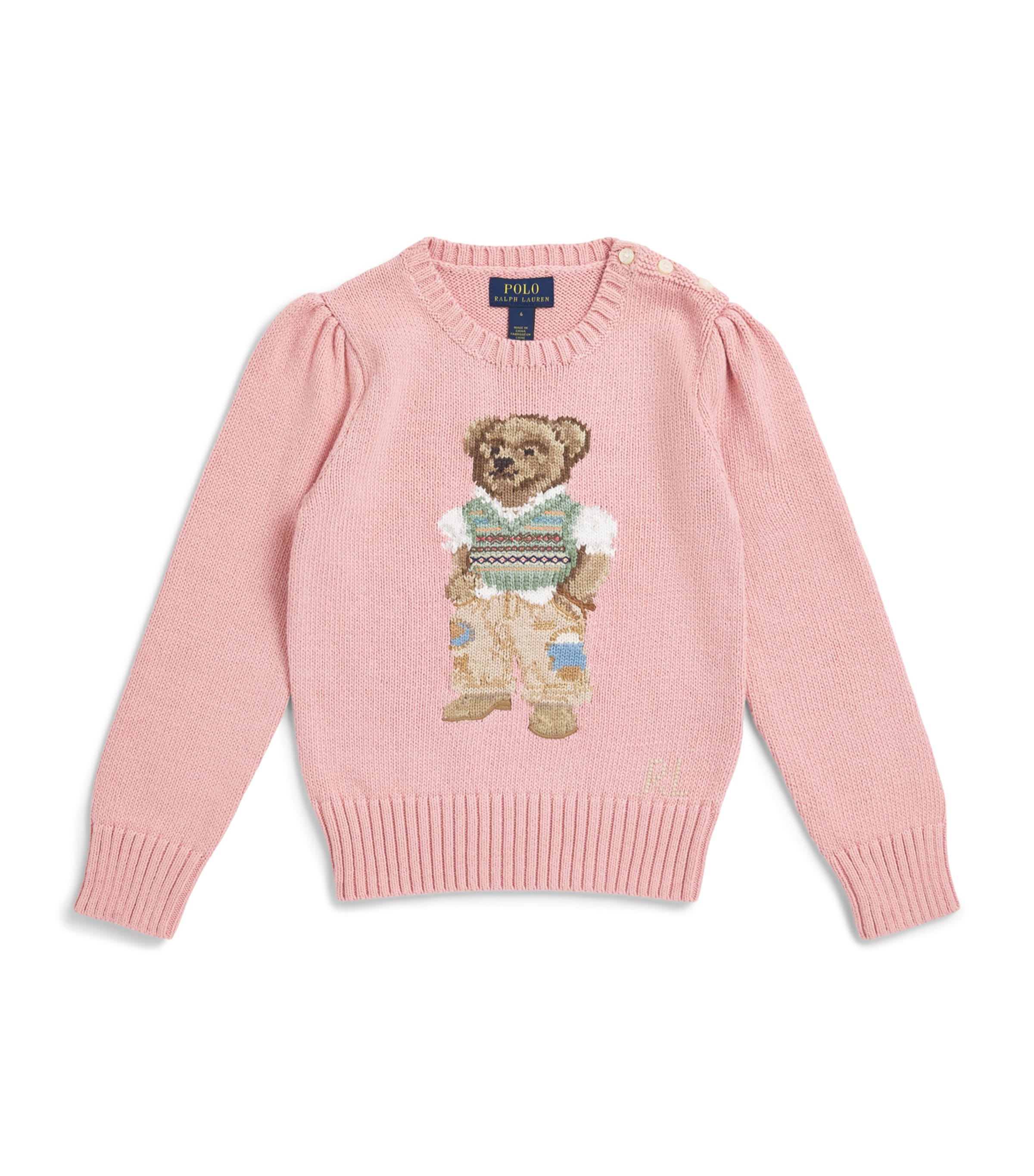 Ralph Lauren Kids Polo Bear Sweater (7-14 Years) Adirondack Rose