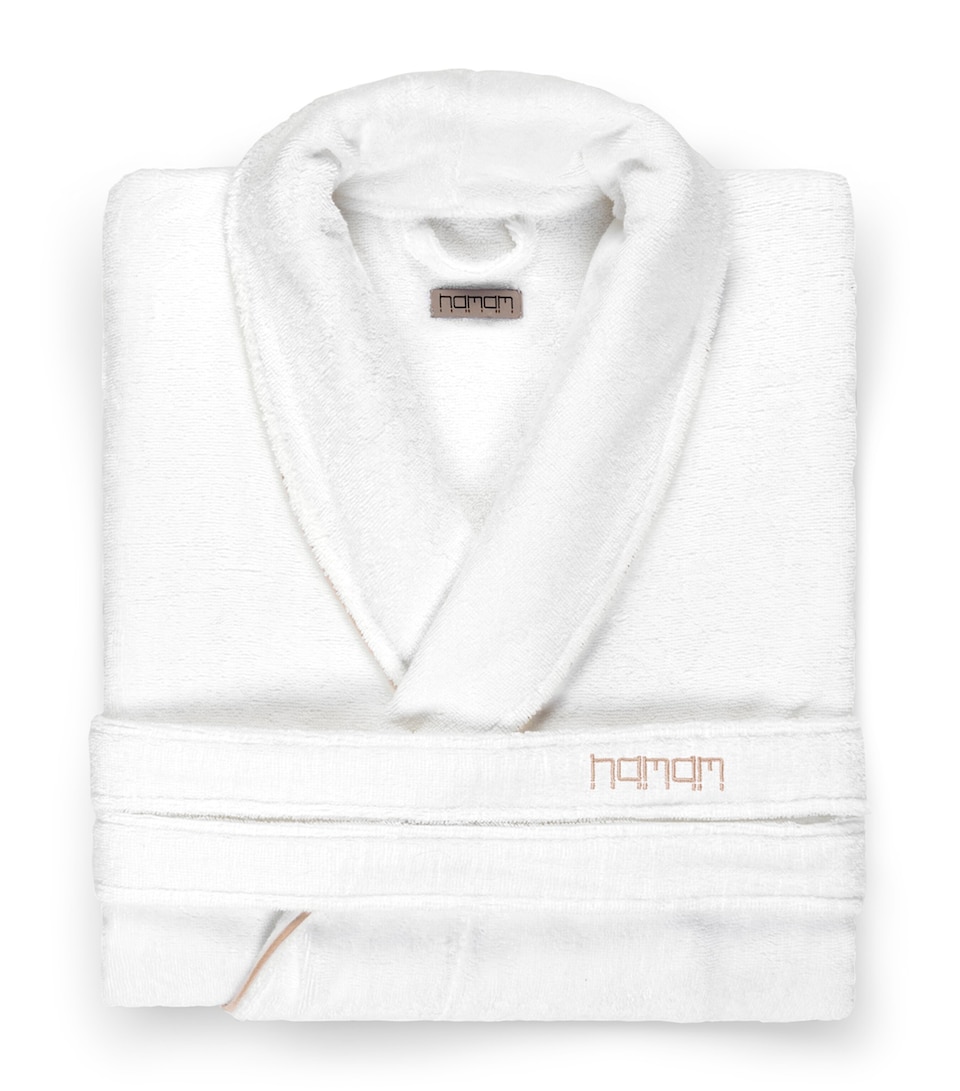 Hamam Cotton Pera Bathrobe (Extra Large) White/roasted Almond