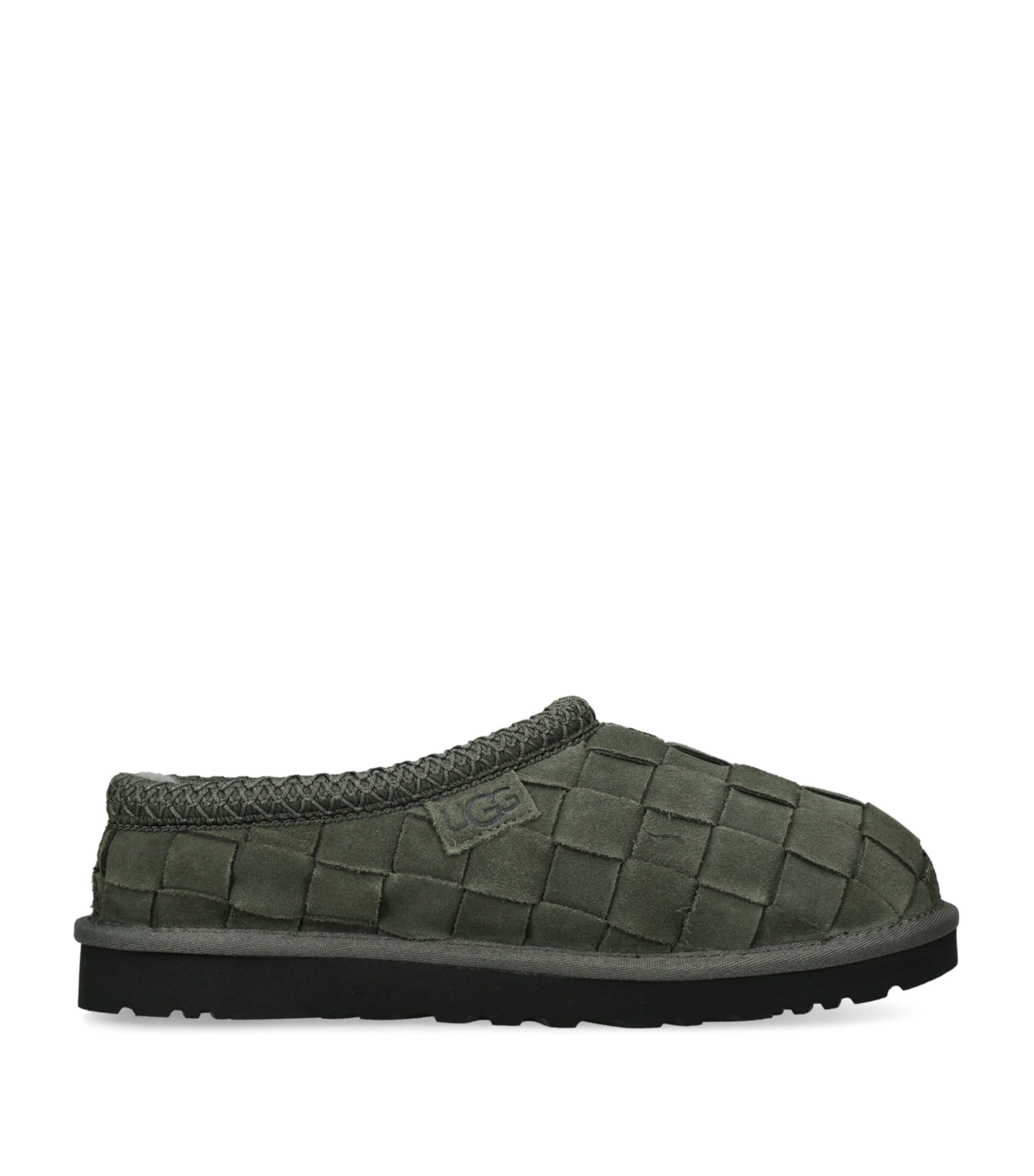 UGG Suede Tasman Woven Slippers Khaki