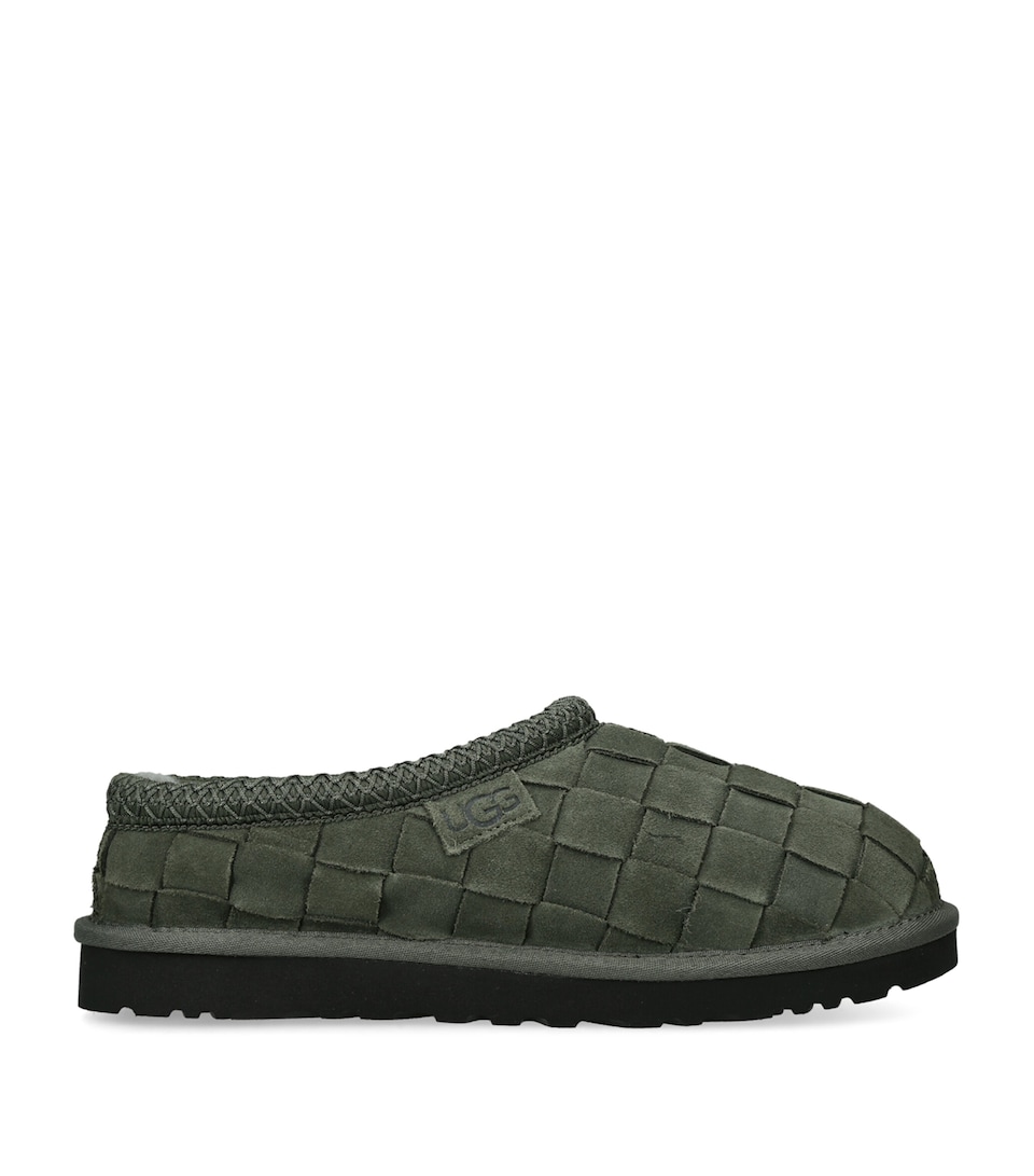 UGG Suede Tasman Woven Slippers Khaki