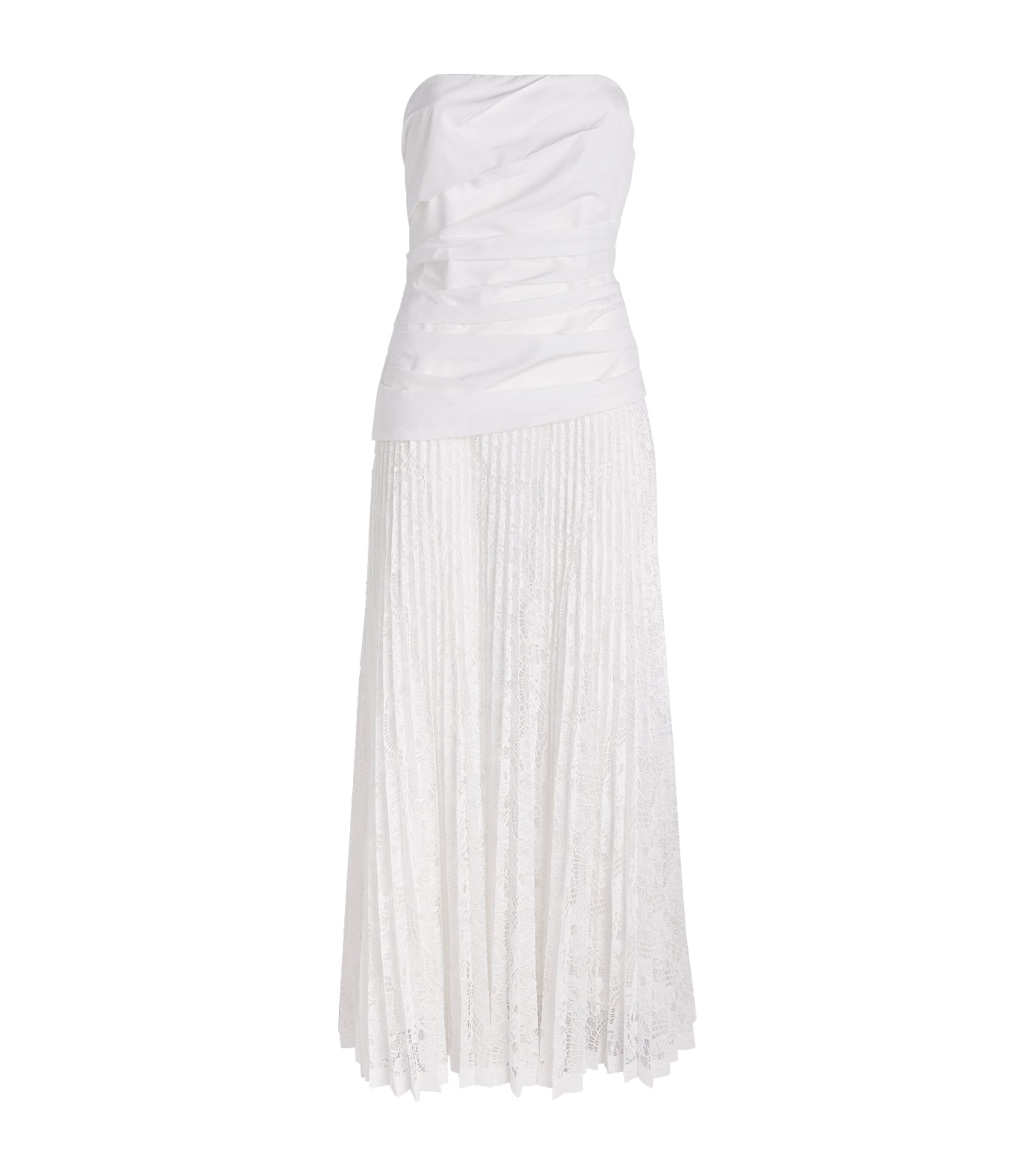 Simkhai Womens Lace-Trim Annalise Midi Dress Ivory