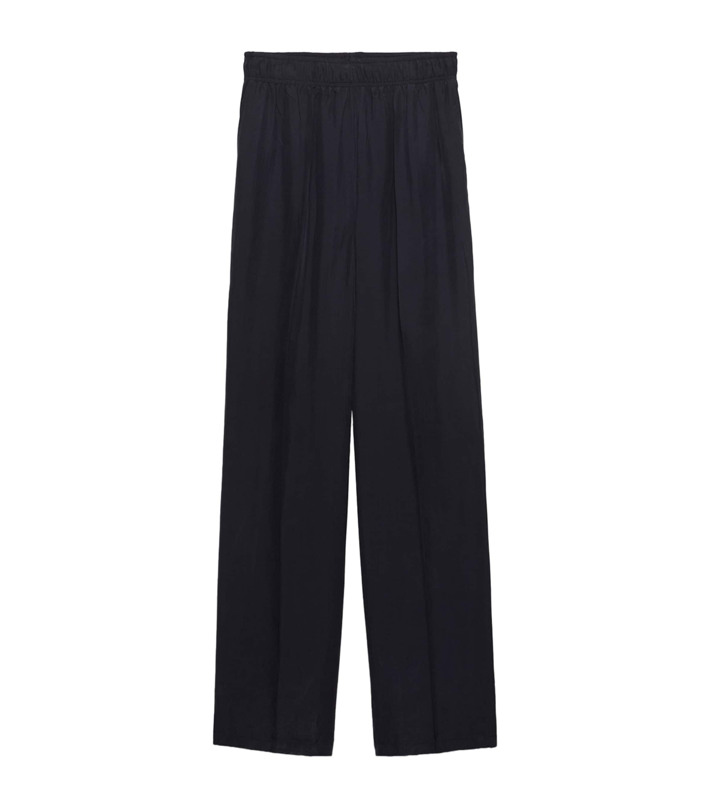 Prada Womens Silk Wide-Leg Trousers