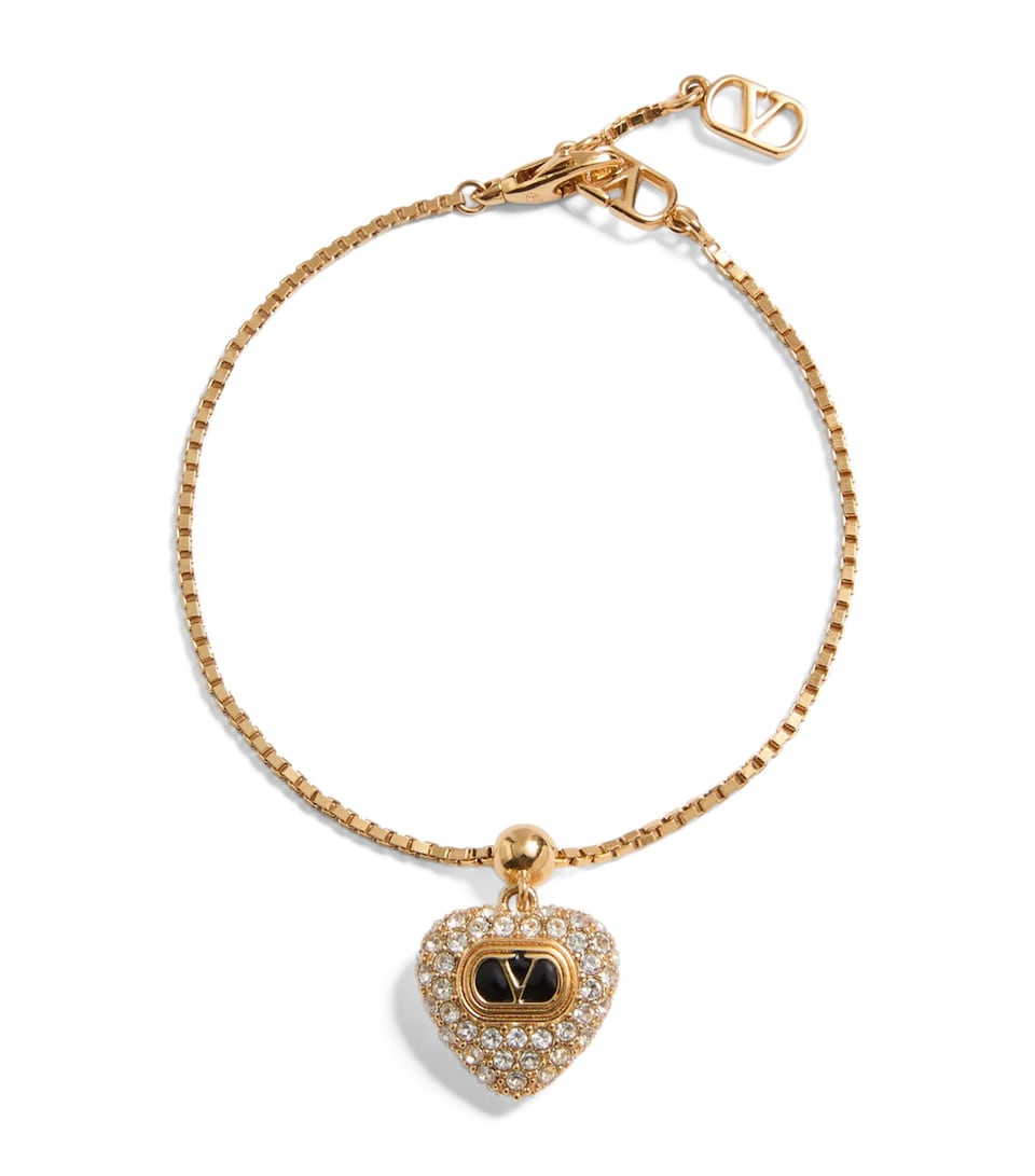 Enamel and Crystal Heart Bracelet