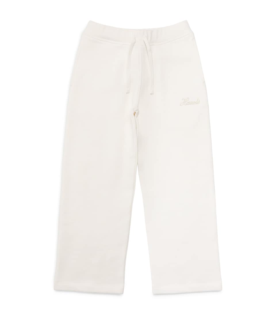 Harrods Cotton Logo Sweatpants (3-8 Years) Ivory