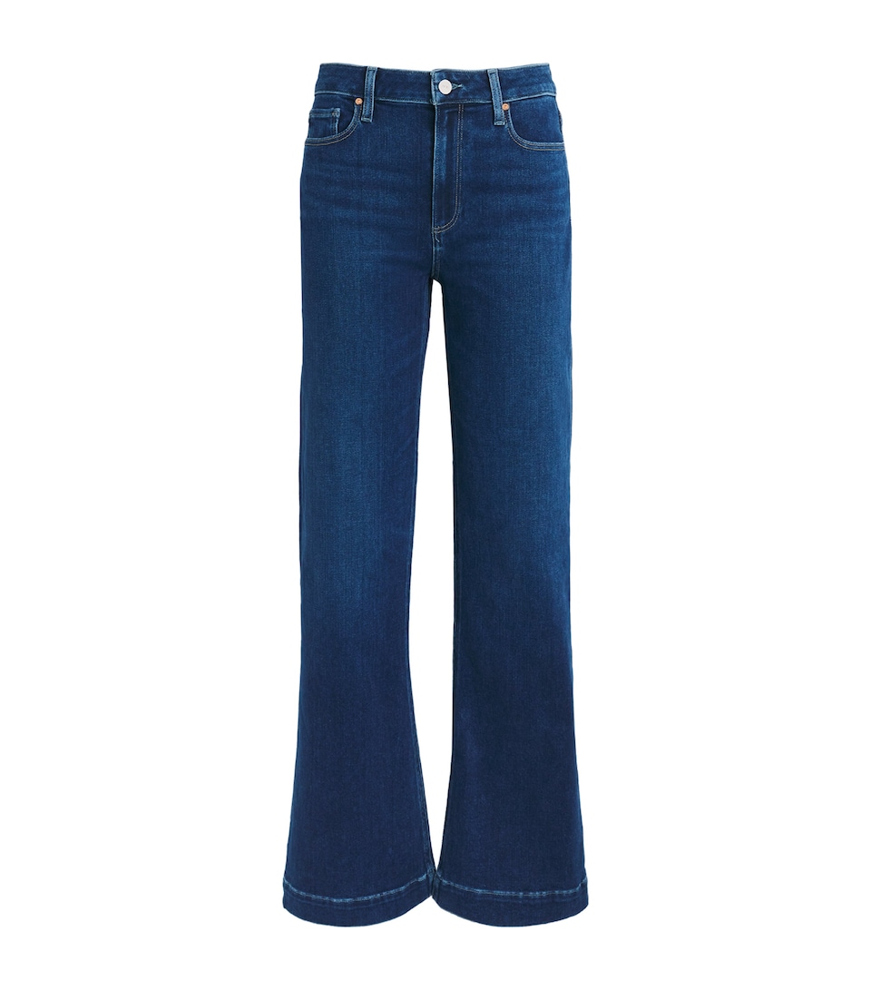 PAIGE Womens Leenah Wide-Leg Jeans Venetian Breeze