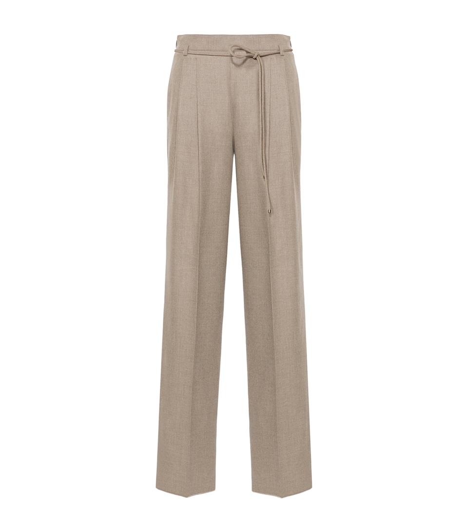 Max Mara Womens Stretch-Cashmere String-Belt Trousers Sand