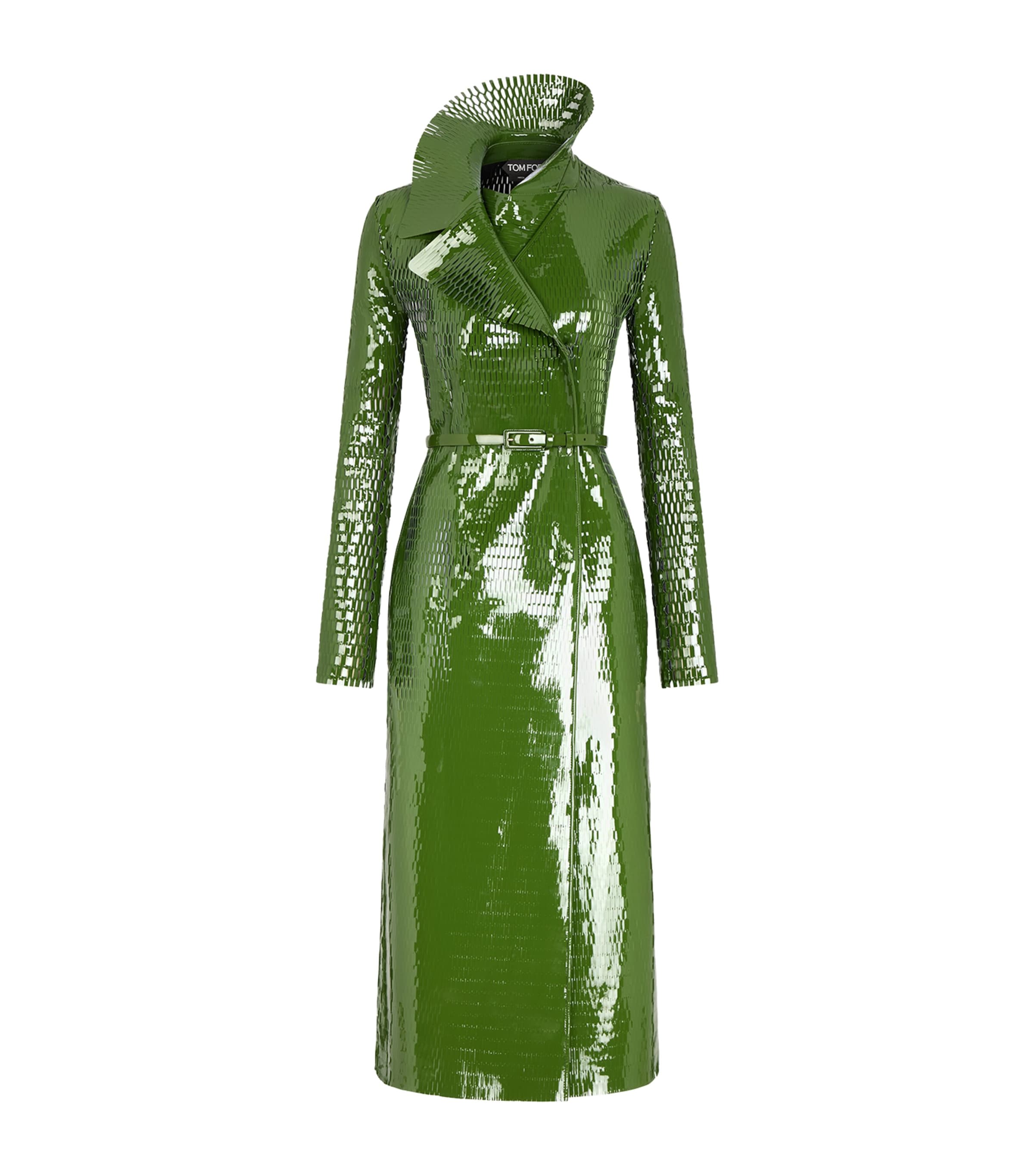 TOM FORD Womens Perforated Leather Trench Coat Gnc