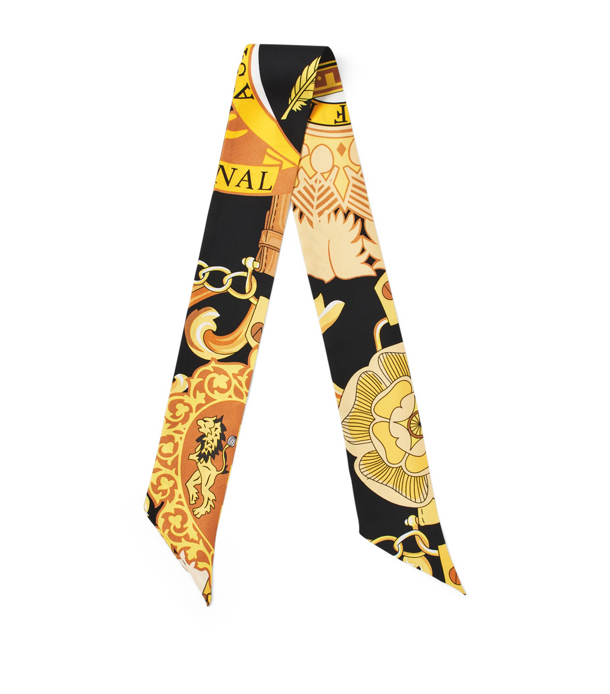 Aspinal Of London Silk Shield Skinny Scarf Black