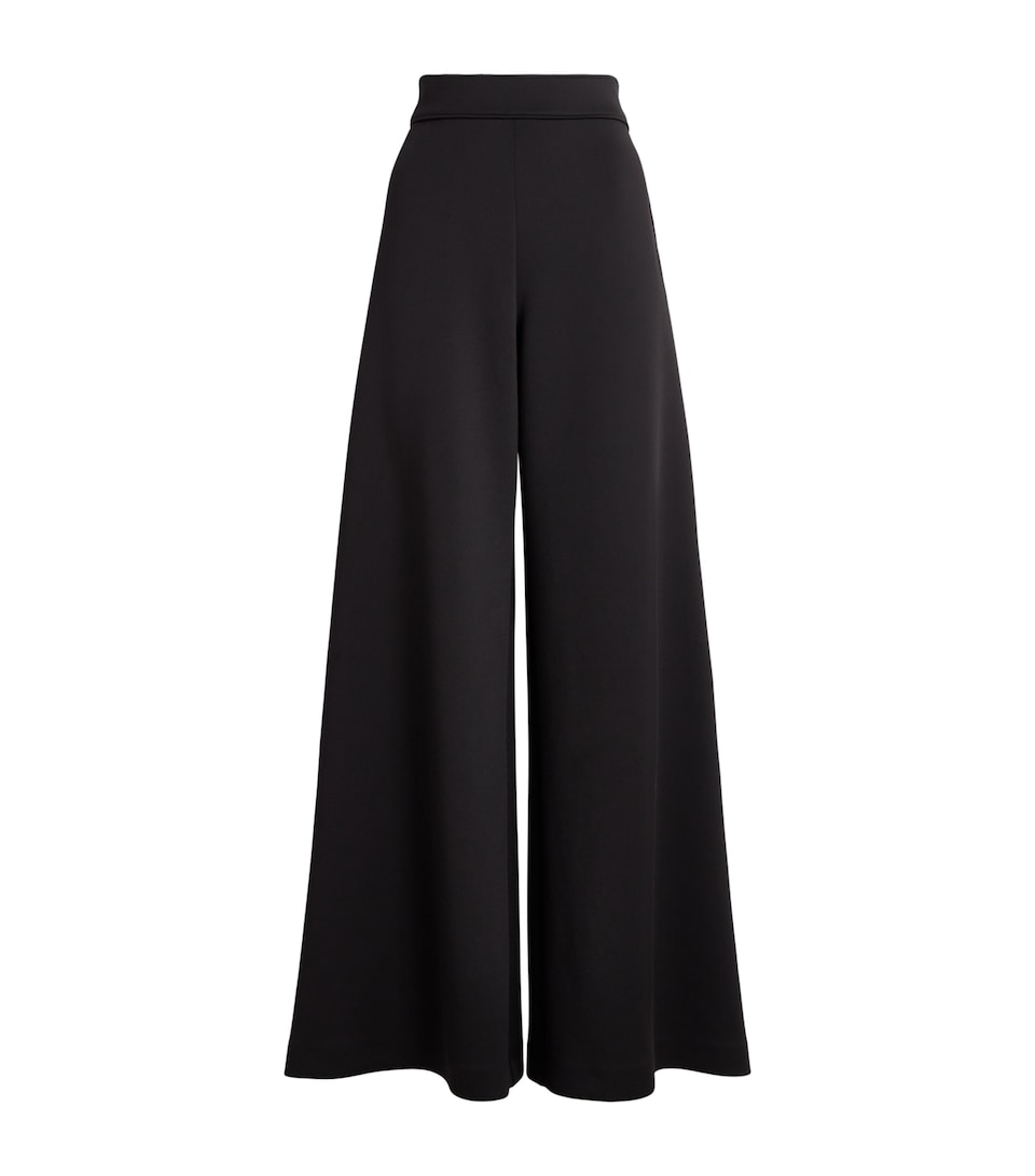 MM Womens Jersey Wide-Leg Trousers Black
