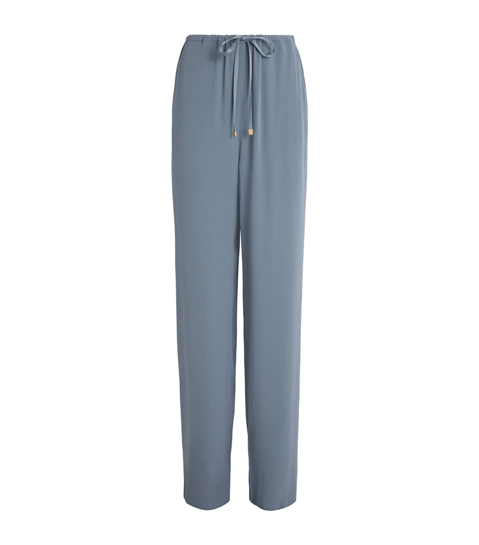 Agnona Womens Drawstring Wide-Leg Sweatpants Bl Drk Pwdr