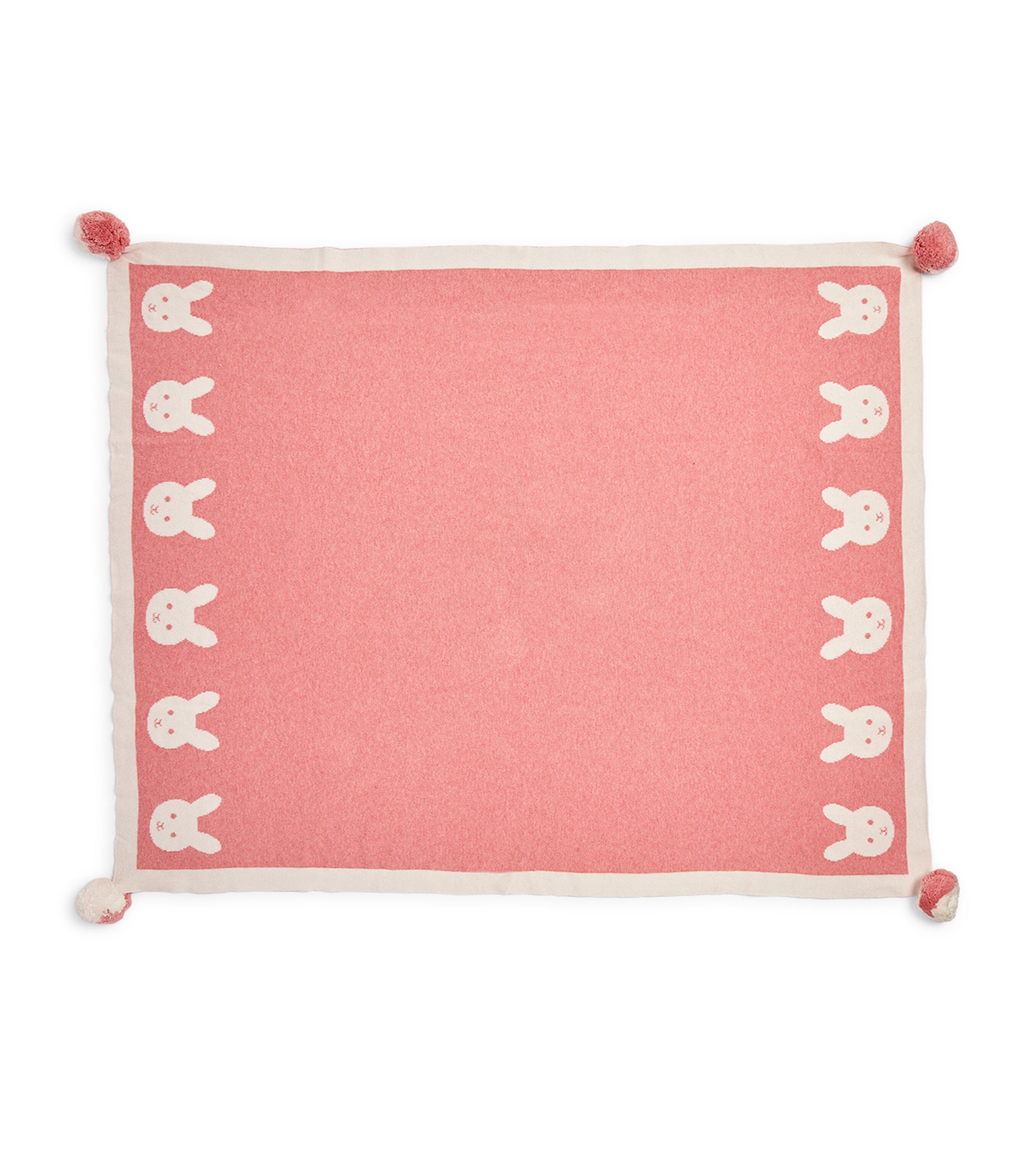 Purebaby Organic Cotton Pom Pom Blanket (80cm x 100cm) Crabapple Melange Bn