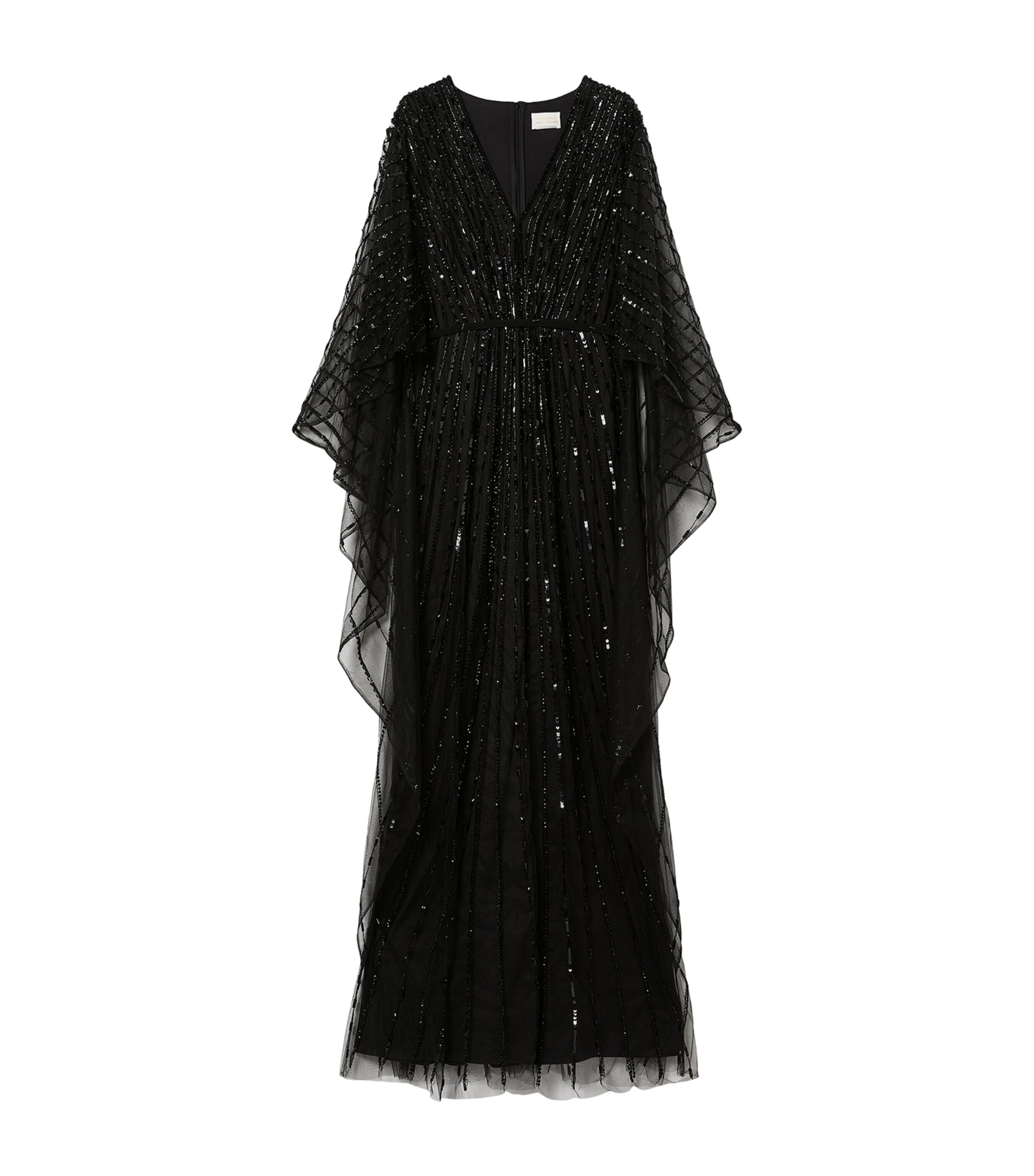 Marina Rinaldi Womens x Tony Ward Embellished Maxi Dress and Cape Black