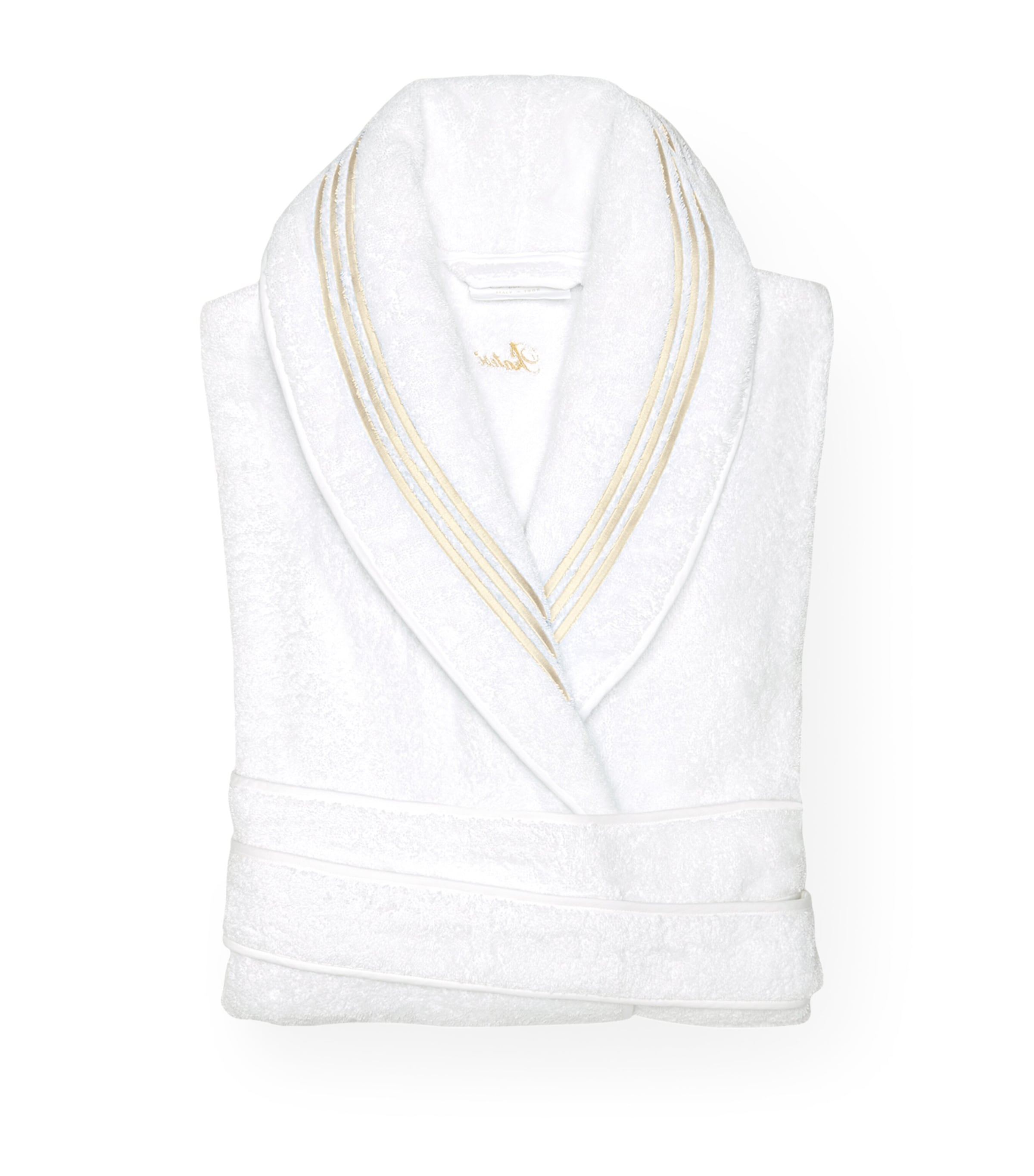 Pratesi Cotton Tre Righ Robe (Small) White/beige