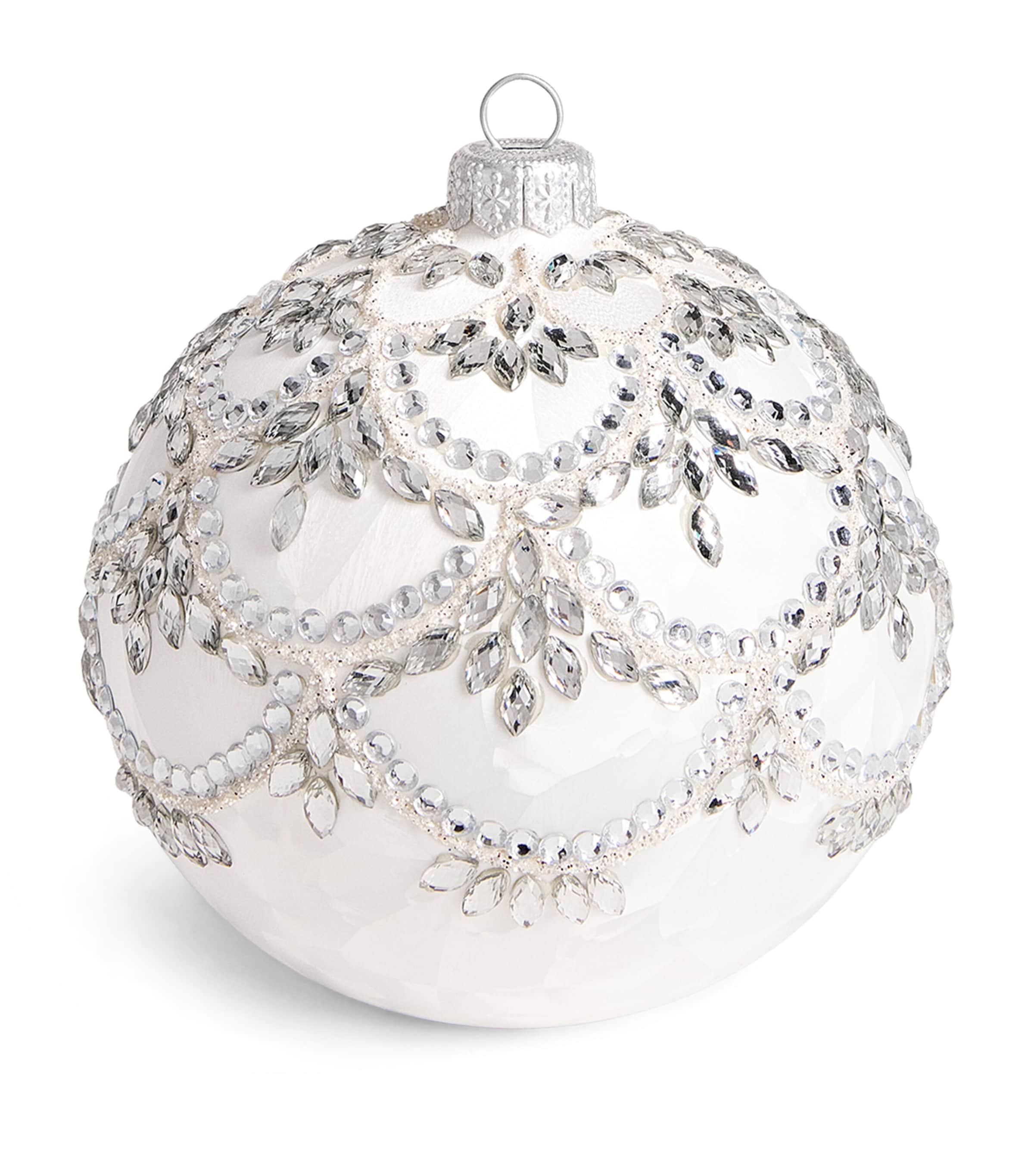 Harrods Crystal-Embellished Bauble Slvr Mtallic Effct