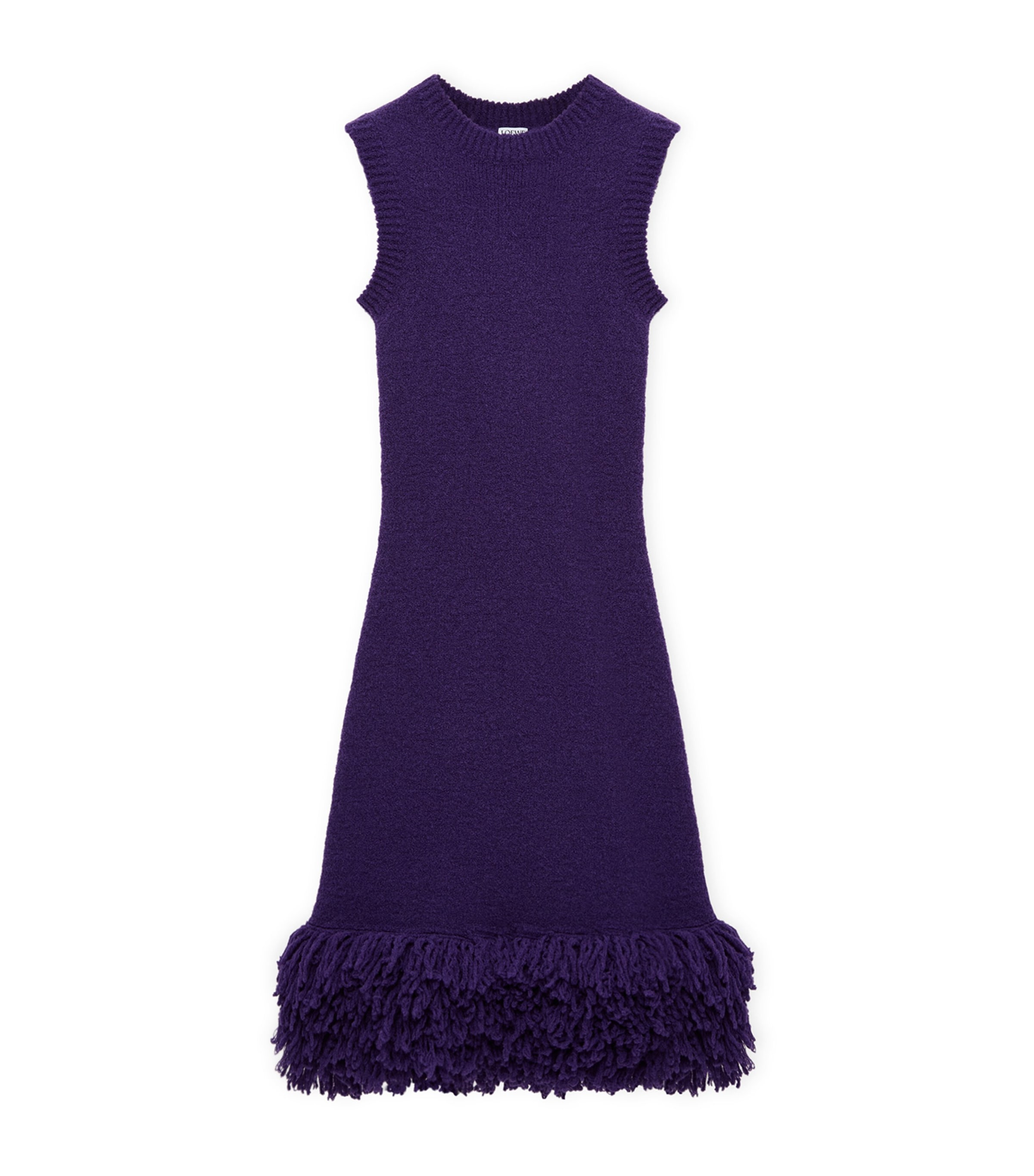 LOEWE Womens Wool-Blend Mini Dress Purple