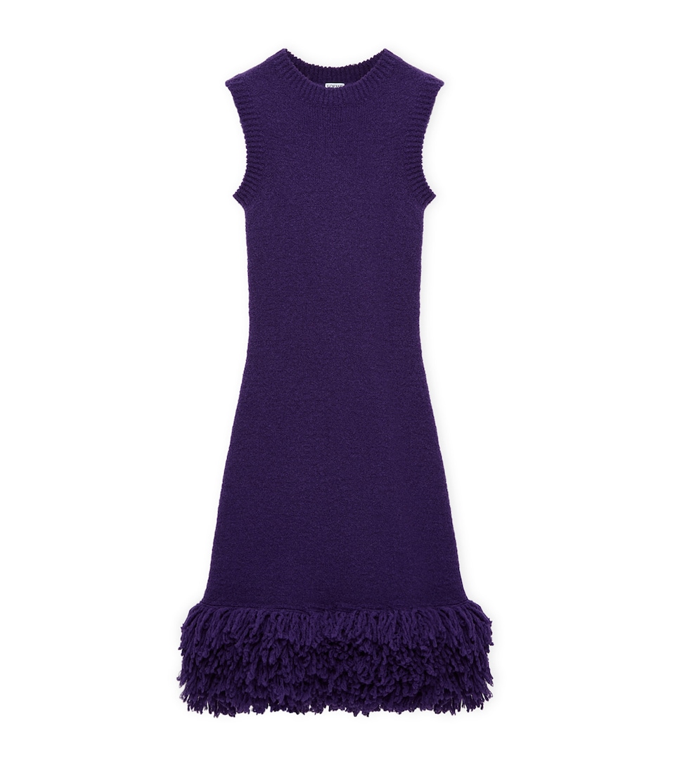 LOEWE Womens Wool-Blend Mini Dress Purple