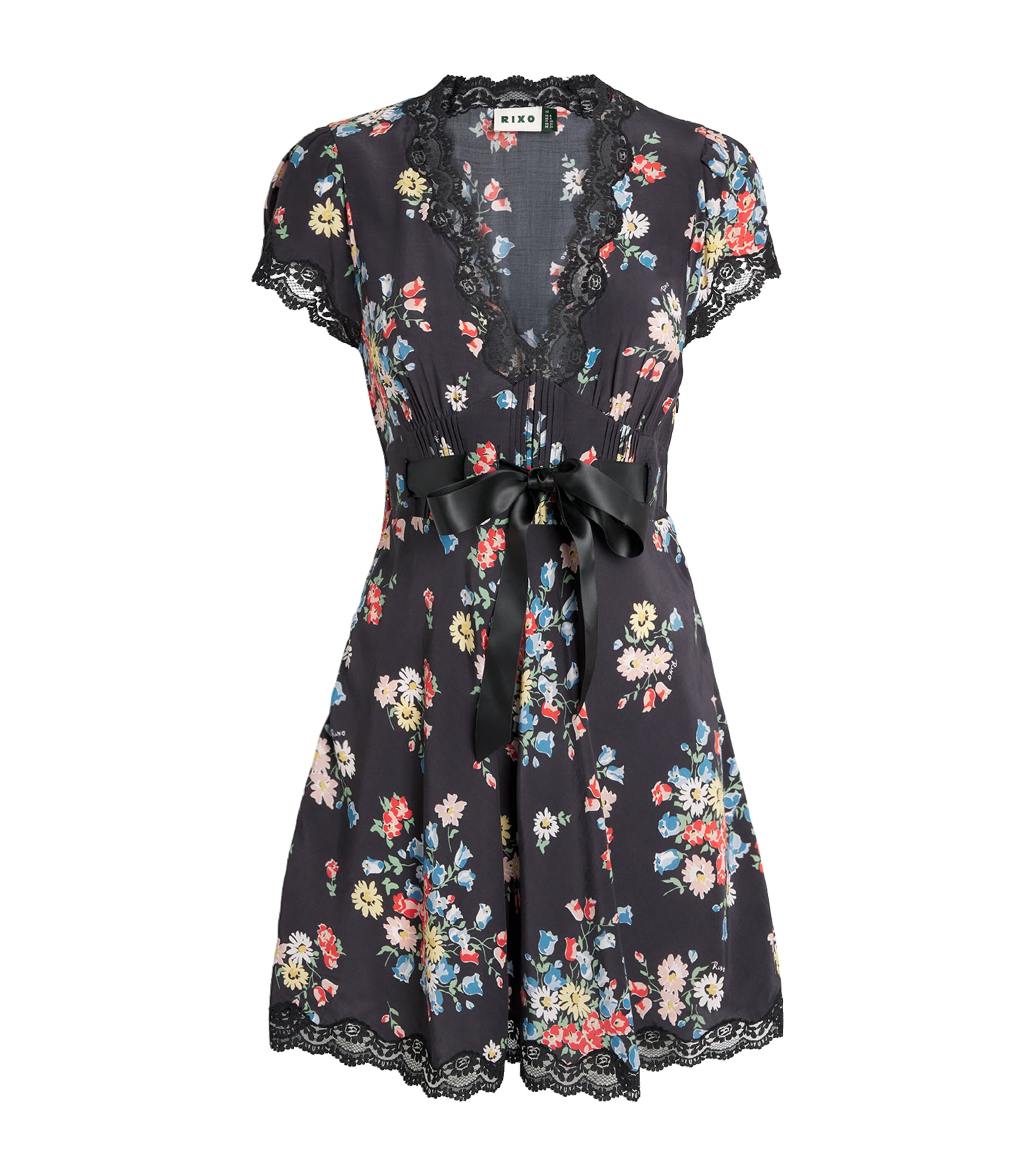 Rixo Womens Lace Floral Corina Mini Dress Amelia Bouquet Multi