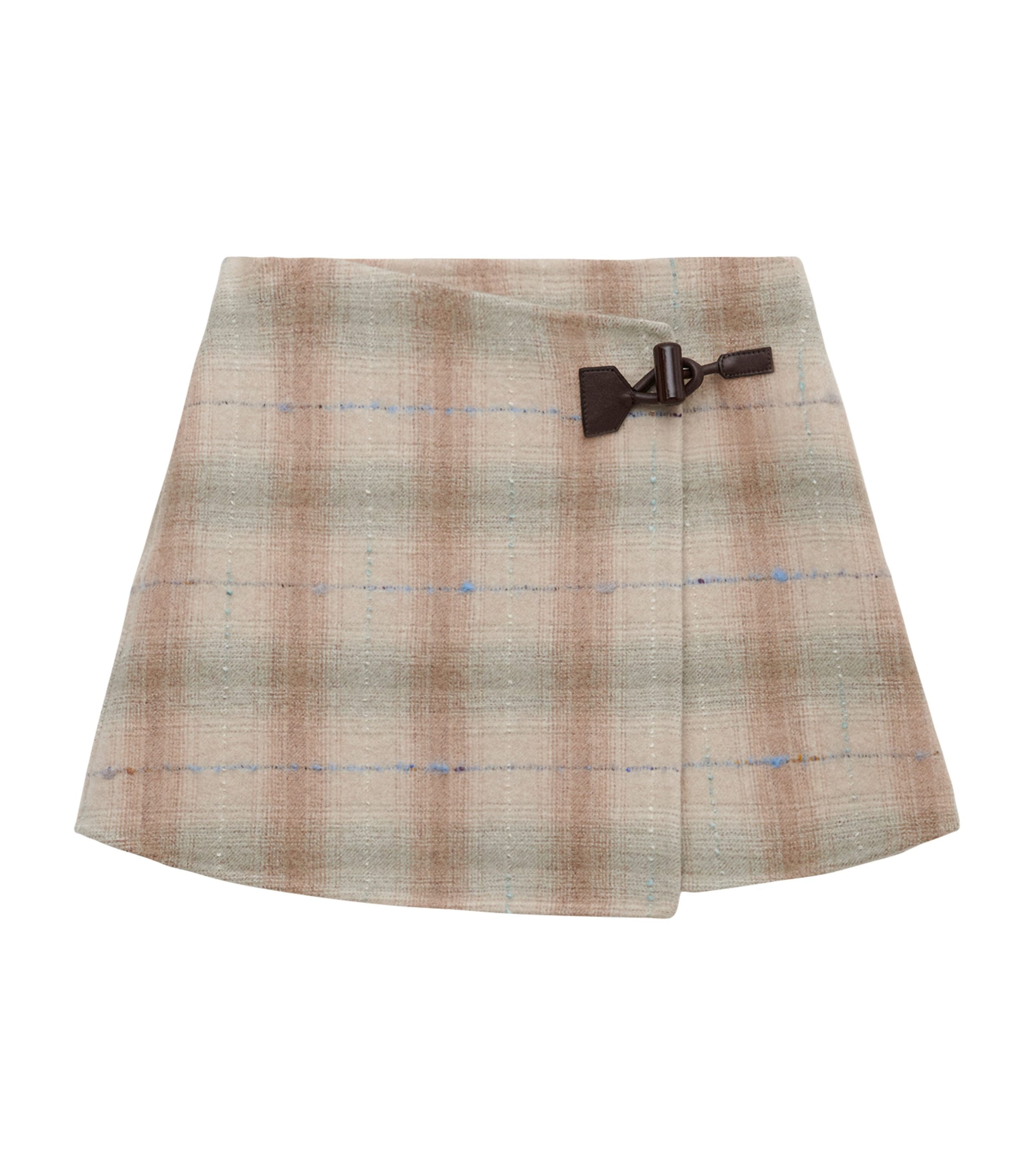 Wool-Blend Check Mini Skirt